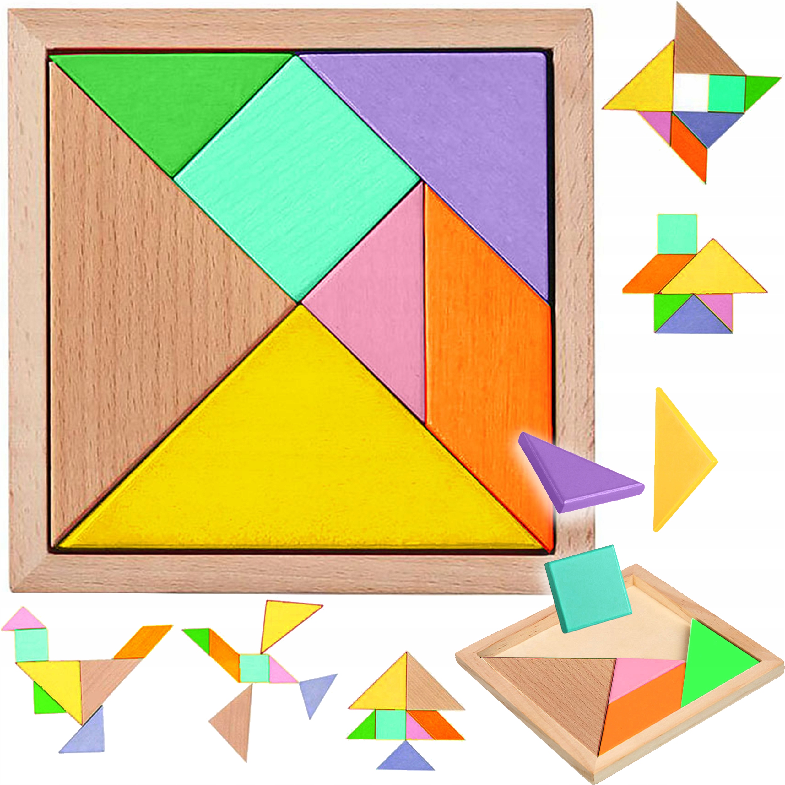 

Klocki Puzzle Edukacyjna Układanka Figury Geometr.