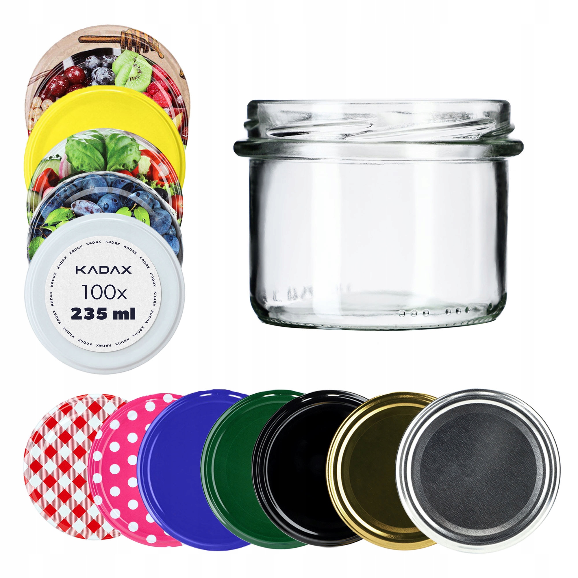 100 x Nádoba 235 ml Uzáver FI82 Nádoba Na Džem Na Sviečky