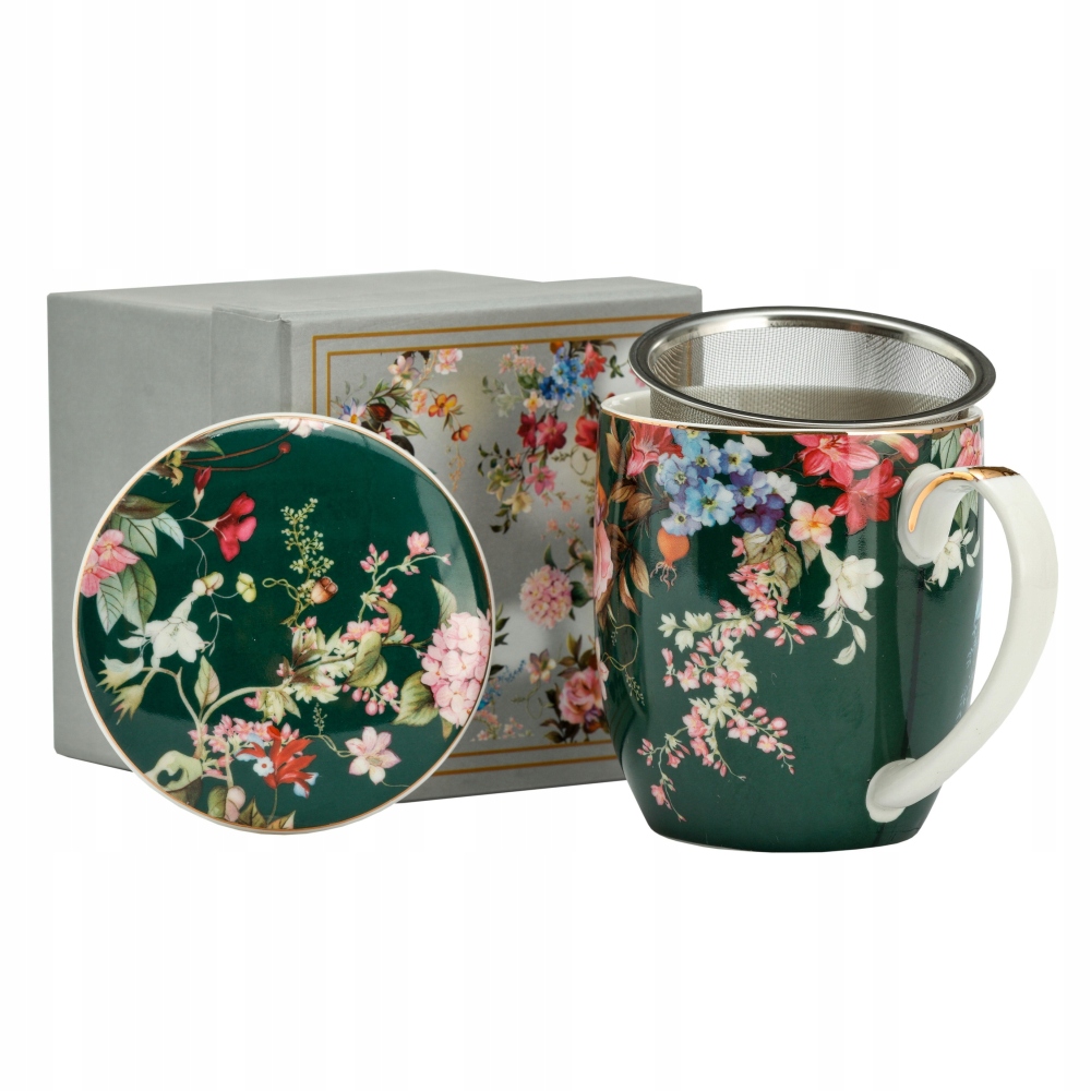 

Kubek porcelanowy z Zaparzaczem pokrywka 375 ml