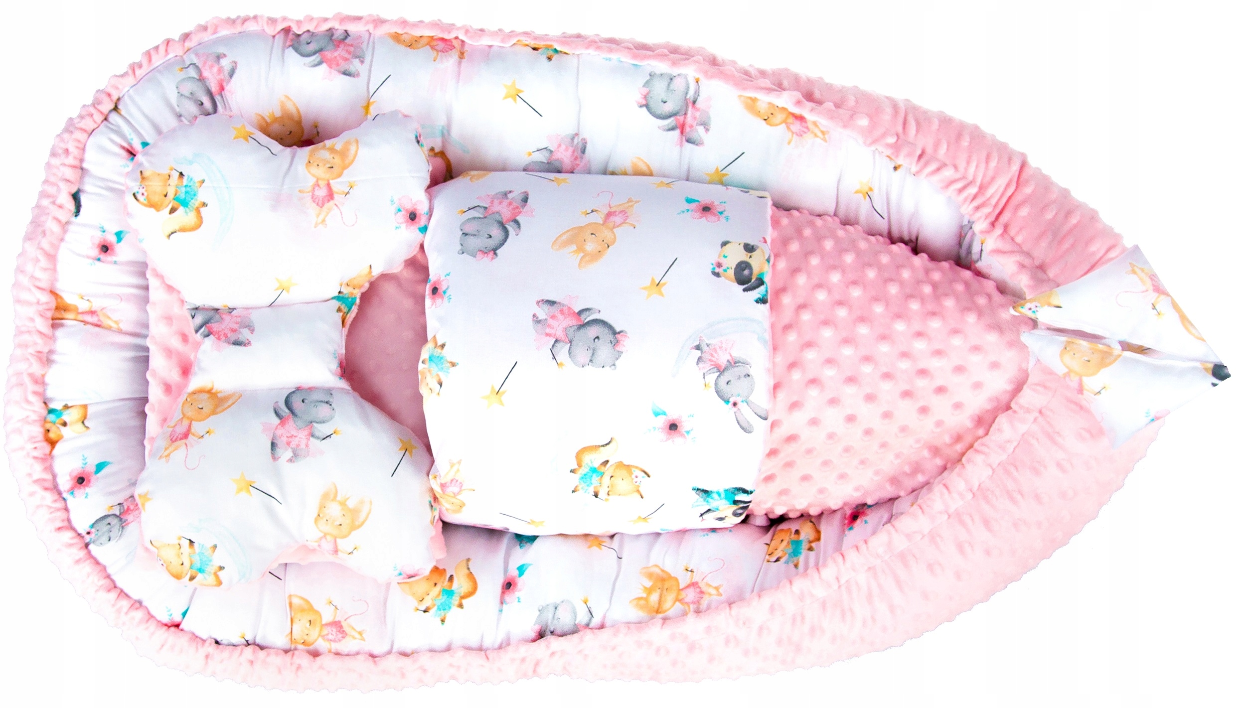 DUŻY ZESTAW KOKON KOCYK PODUSZKA MOTYL MINKY WZORY