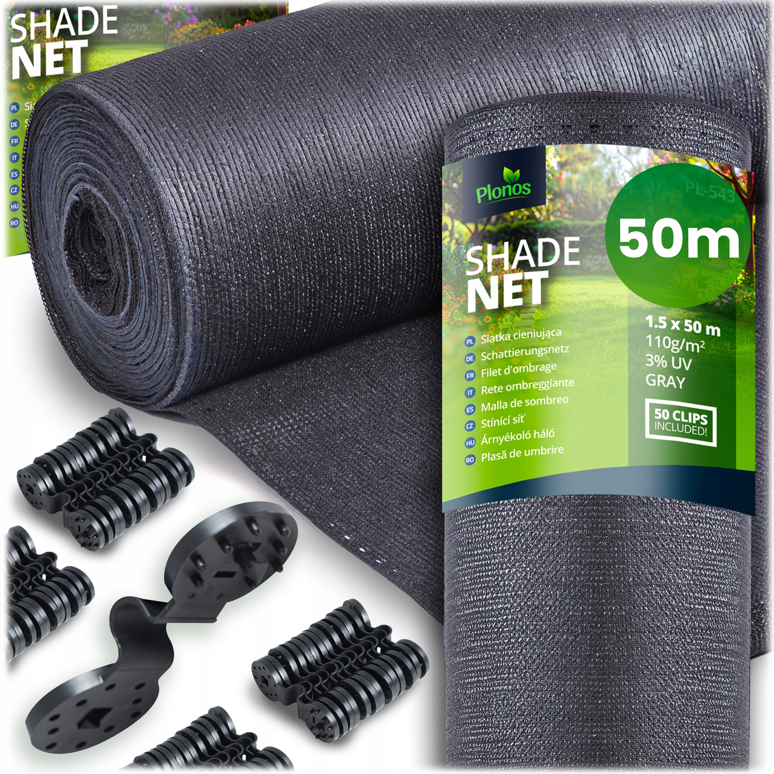 Siatka Cieniująca 1,5x50m Maskująca Mata Na Płot Ogrodzenie Osłona 80% +uv