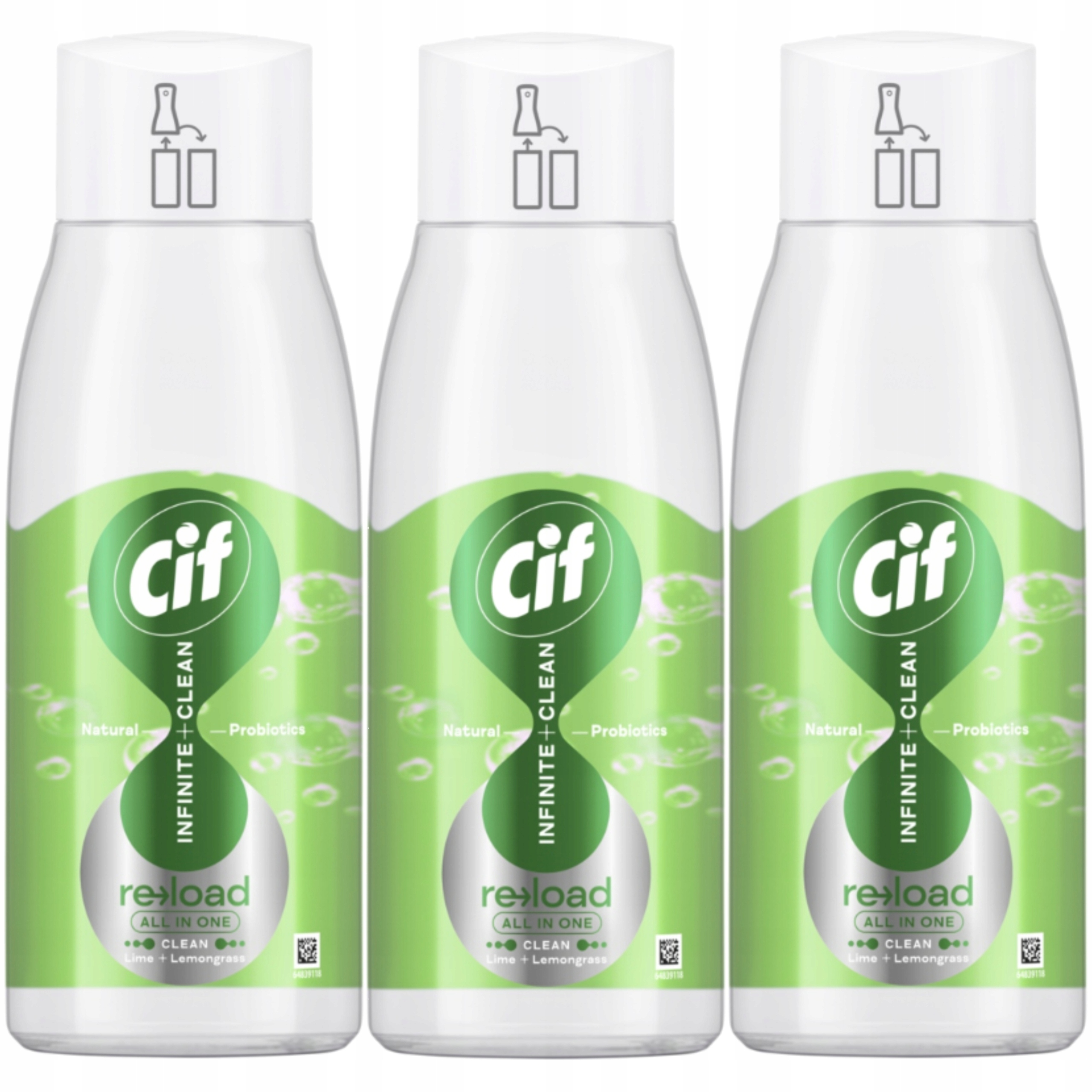 Cif Infinite Refill Náhradní čisticí náplň Limetka Citron 3x590 ml