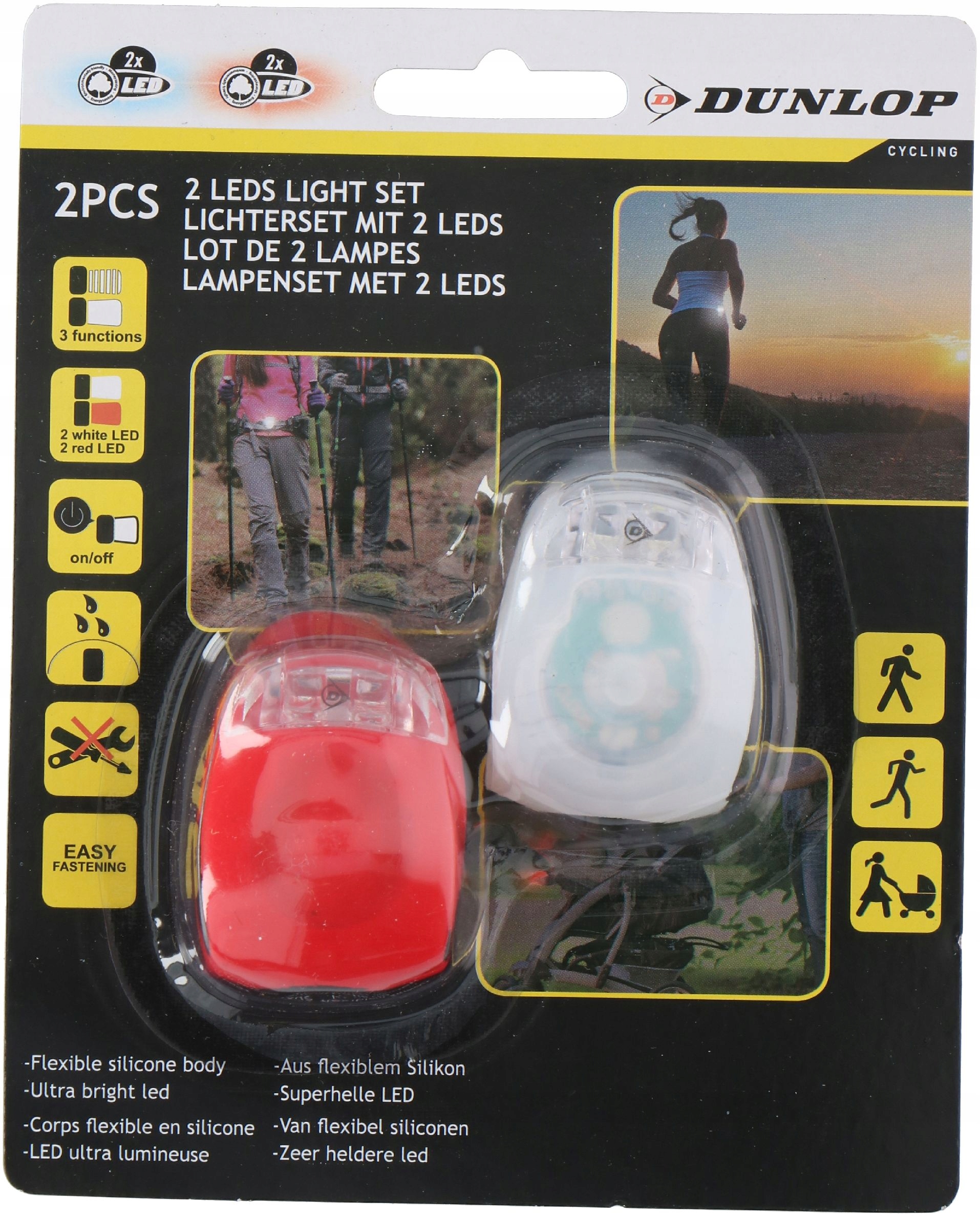 

Oświetlenie silikonowe lampki rowerowe Led Dunlop