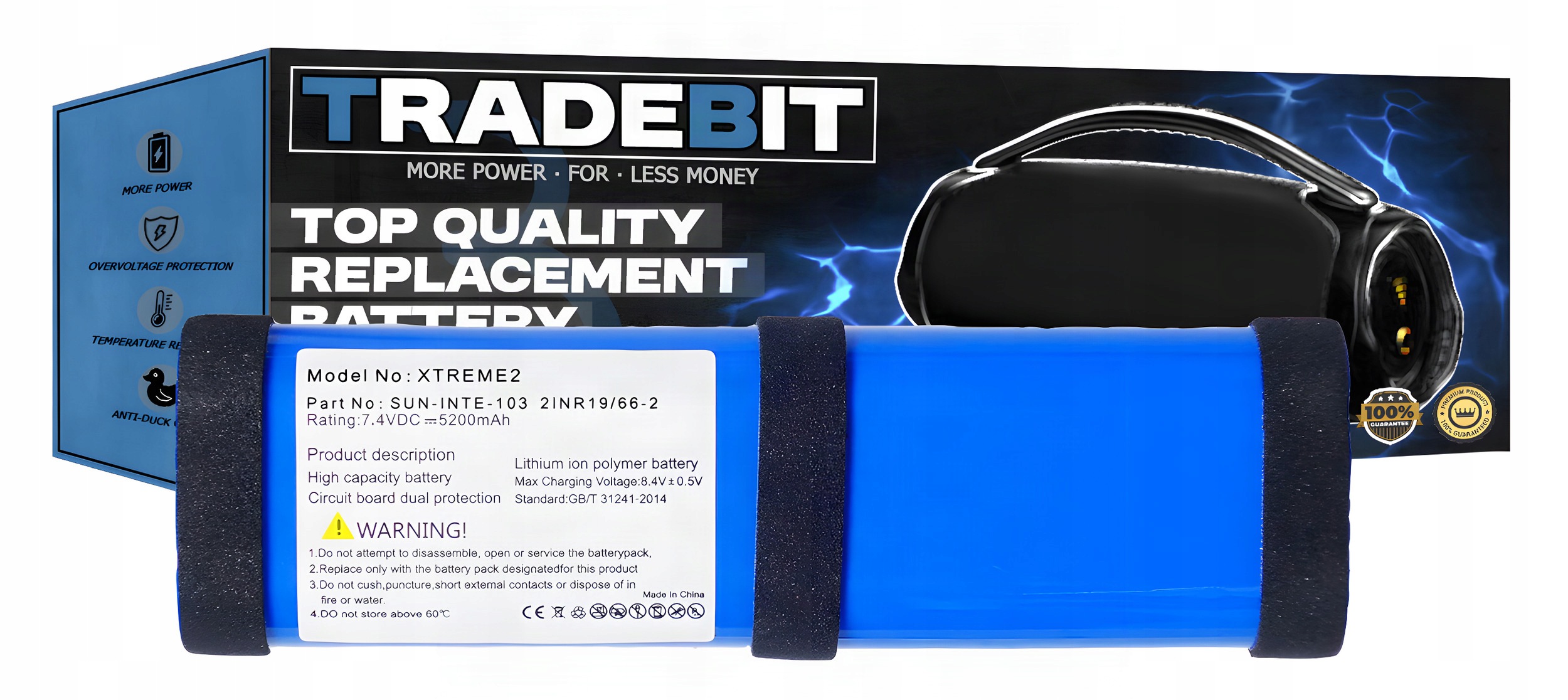 Baterie Akumulátor pro reproduktor Jbl Xtreme 2 SUN-INTE-103/2INR19 5200mAh