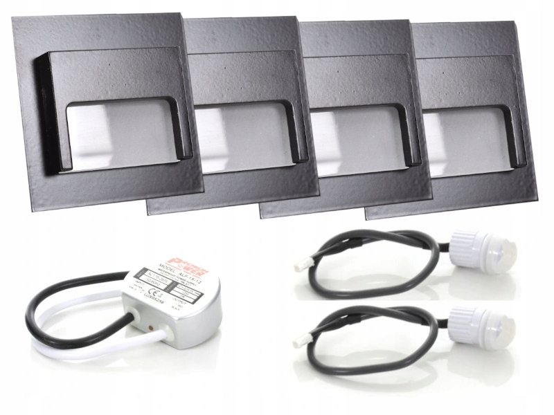 Sada světel na schody Halogen Led 4x napájecí adaptér