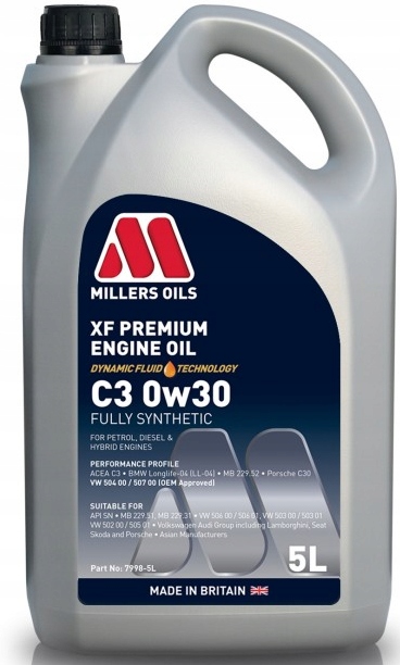 Olej Millers Xf Premium C3 0W30 5L Volkswagen