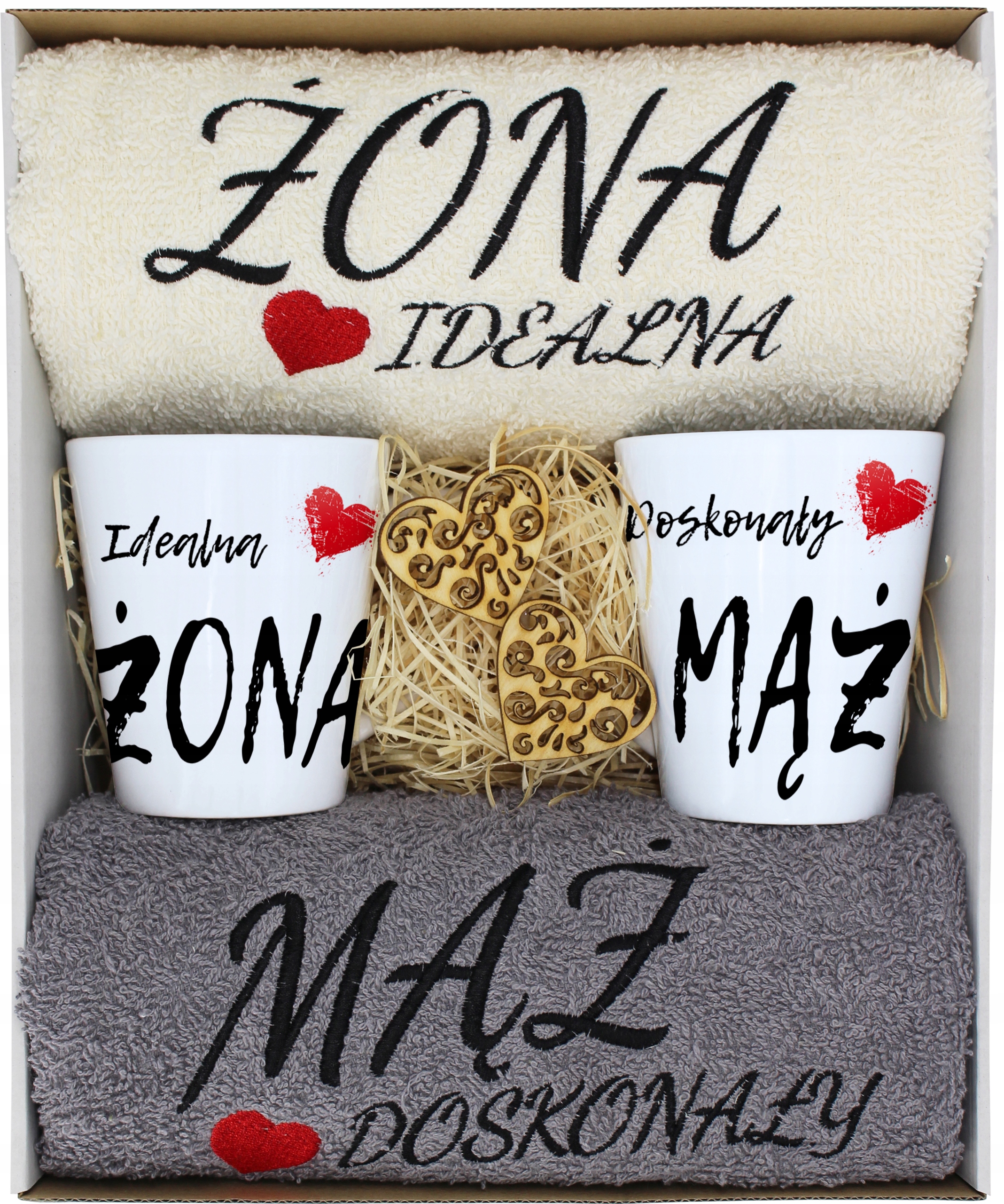 Ślub Żona Mąż Rocznica Ręczniki Kubki