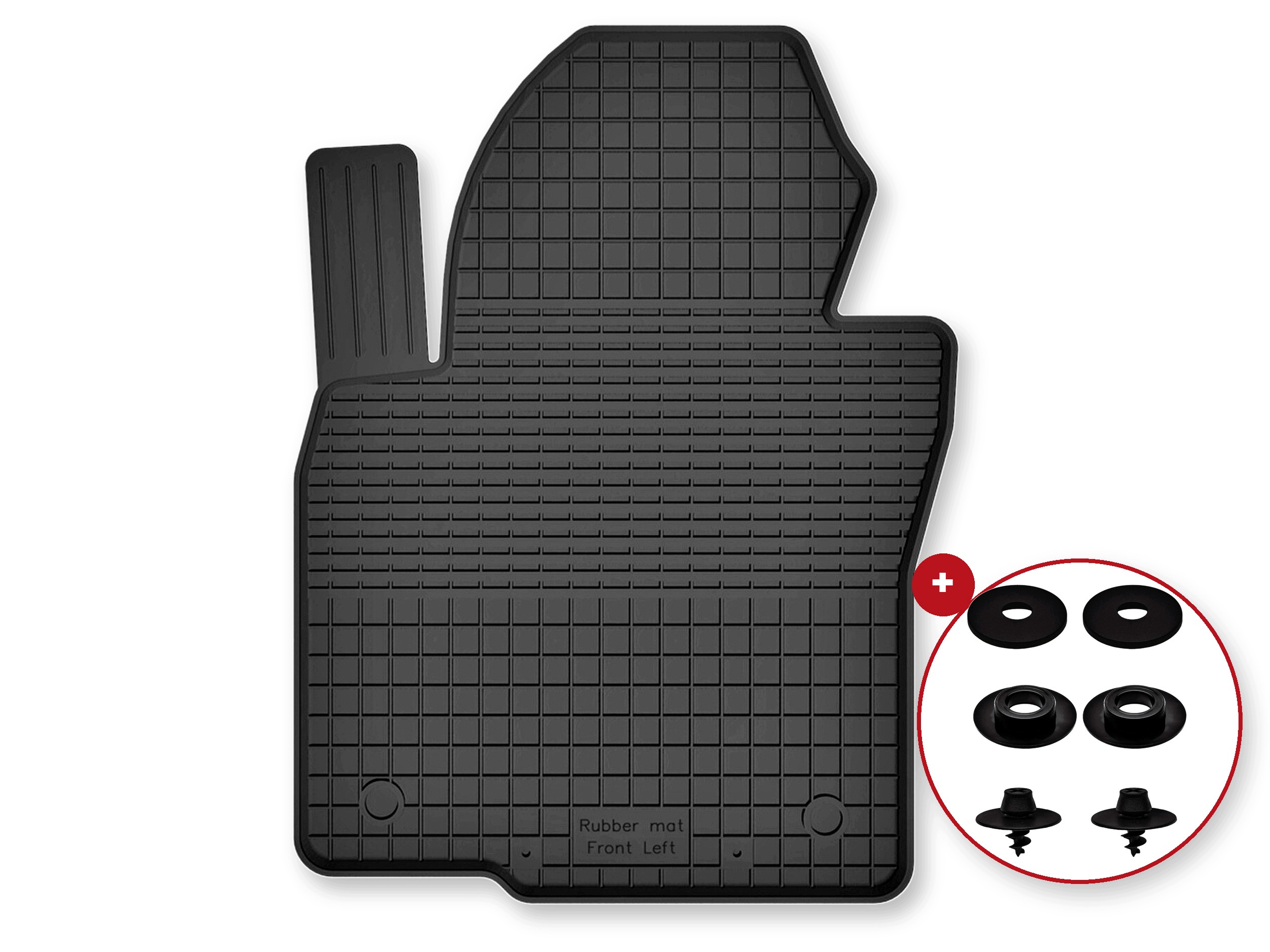 Dywanik gumowy kierowcy korytkowy do Skoda Superb II 2008-2015 ze stoperami