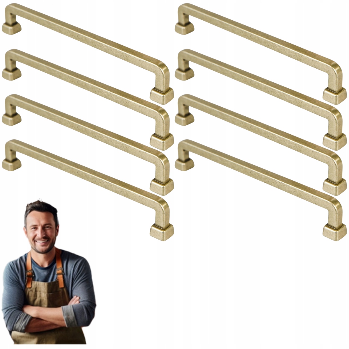 Nábytkový držiak na zásuvku skrinky Tulia 160 mm Staré zlato 8ks