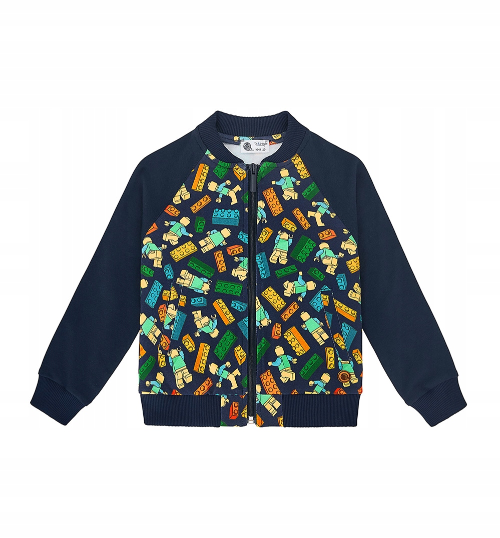 

TuSzyte Bluza bomberka w klocki lego R.116/122