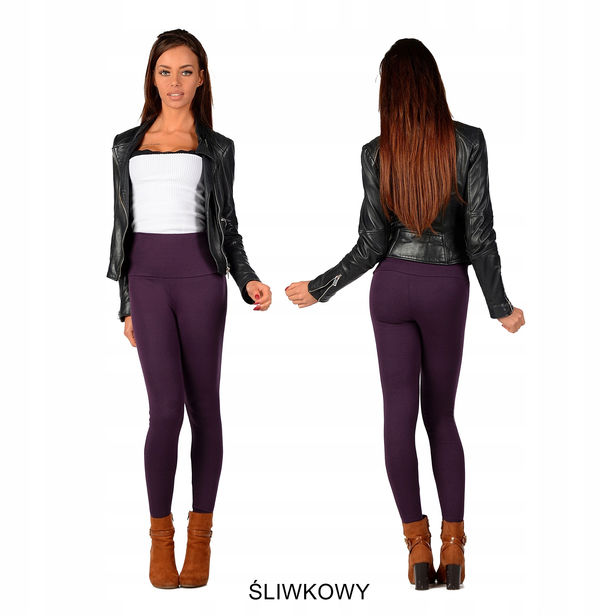 LEGGINSY WYSOKIM-STANEM JESIENNO-ZIMOWE P1Z S/36 Materiał dominujący bawełna