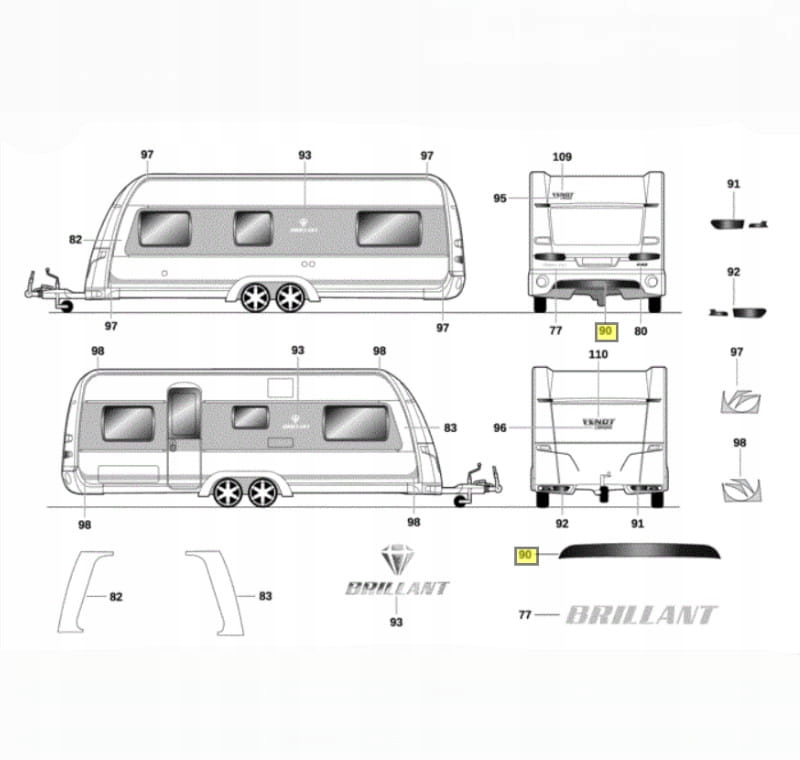 Fendt, декоративная наклейка задний бампер BT 2360 2010+