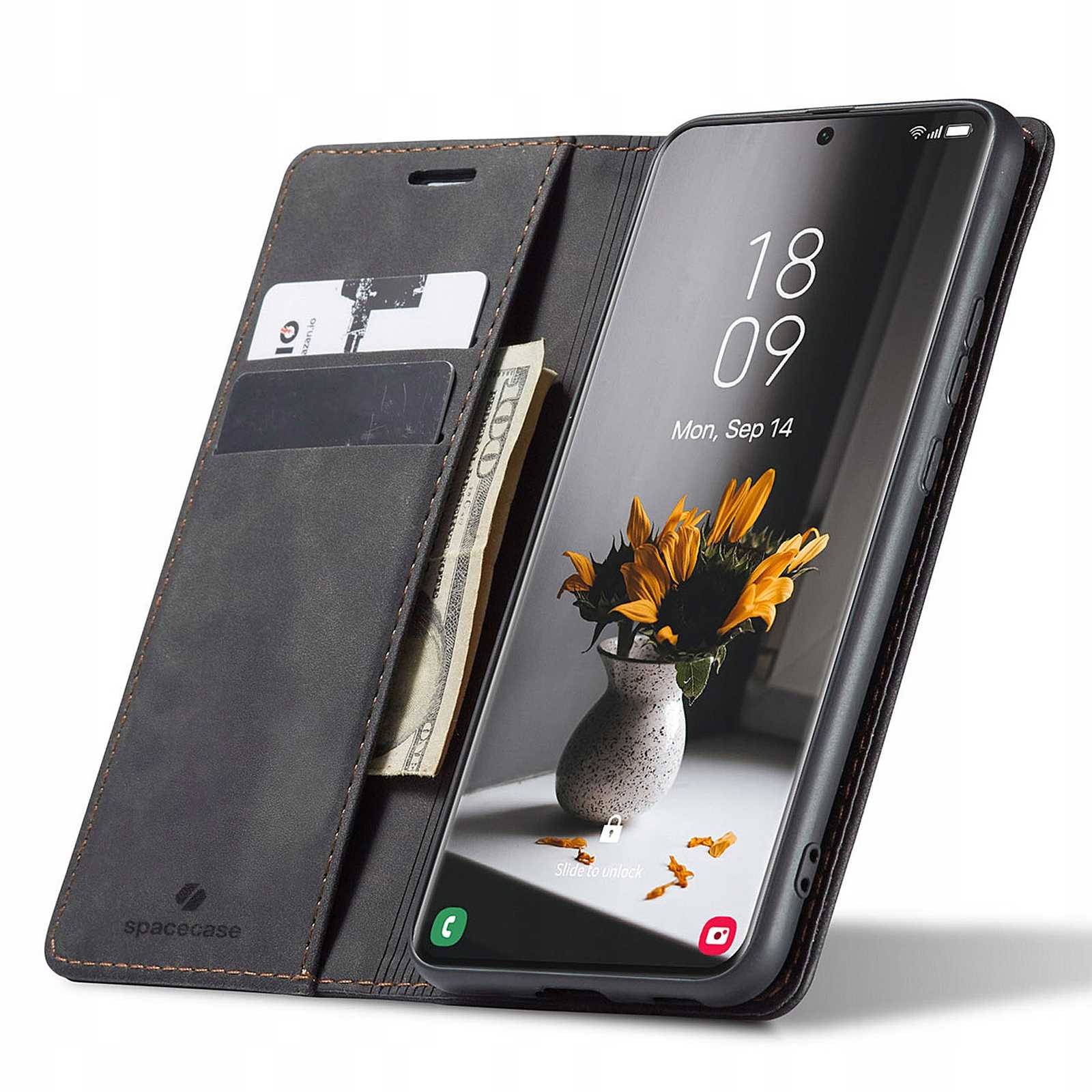Spacecase Peněženka Pouzdro Galaxy S21 Ultra černá