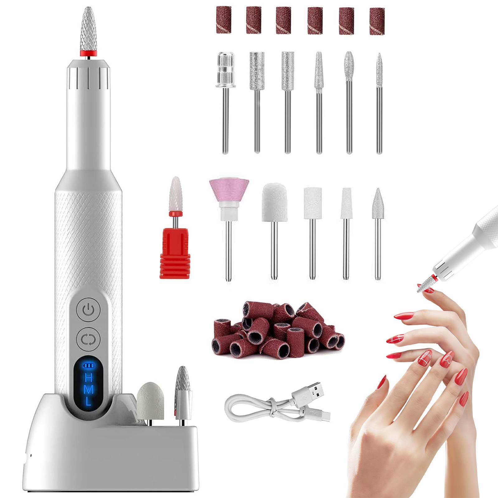 Bezdrátová Profesionální Bruska Na Nehty Manikúra 20000RPM Set
