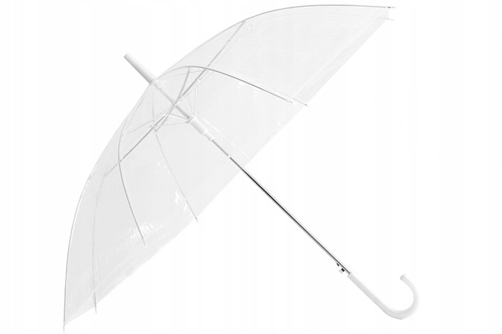 Parasol Parasolka Przeźroczysta Biała Ślub Ślubna Ozdobna Bezbarwna XXL Model 12057