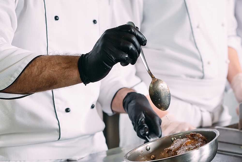 RĘKAWICZKI NITRYLOWE Rękawiczki Jednorazowe IRIS CZARNE BLACK 100 SZT XL Rozmiar XL