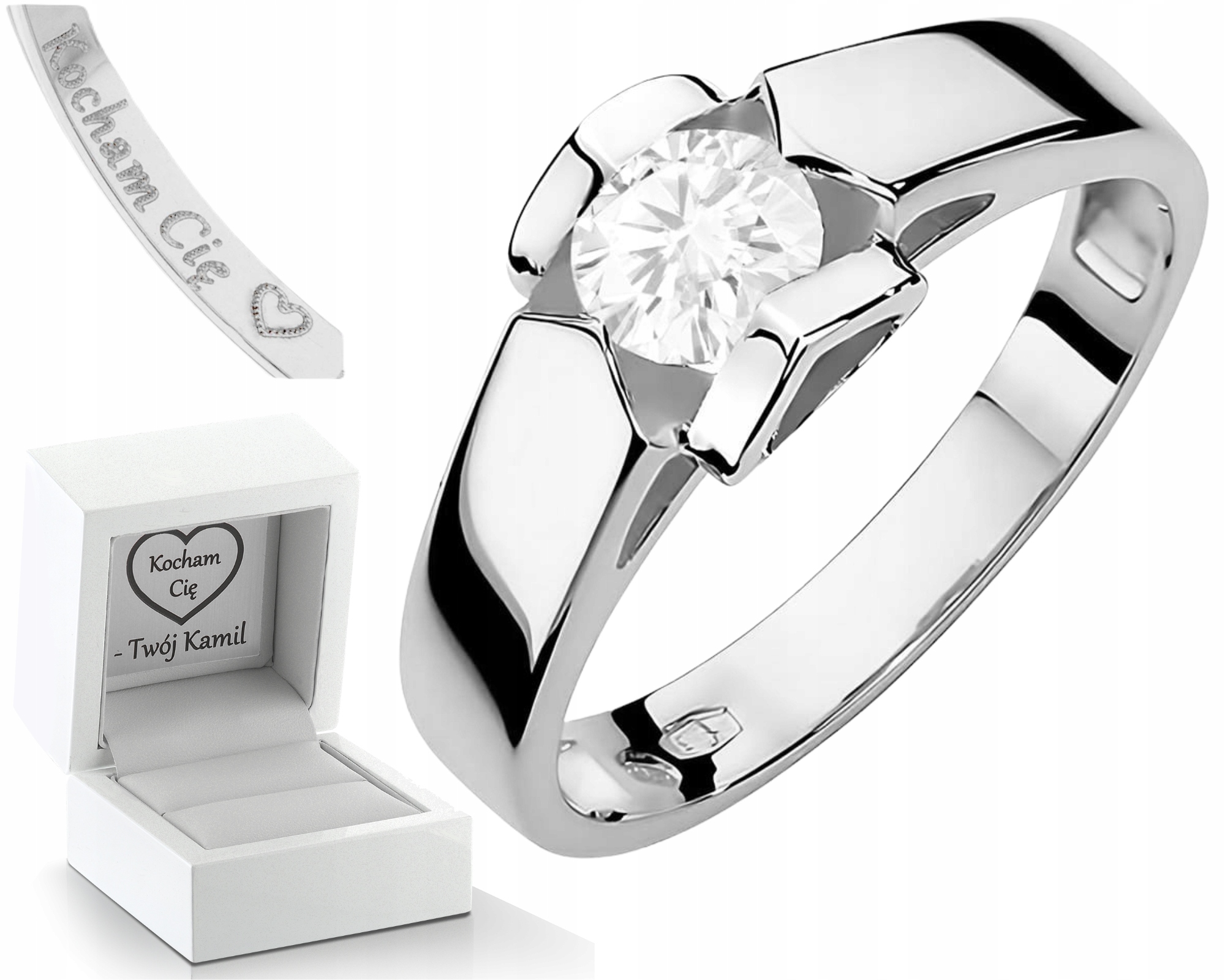 Bílé Zlato Prstýnek Laboratorní Briliant Zásnubní 585