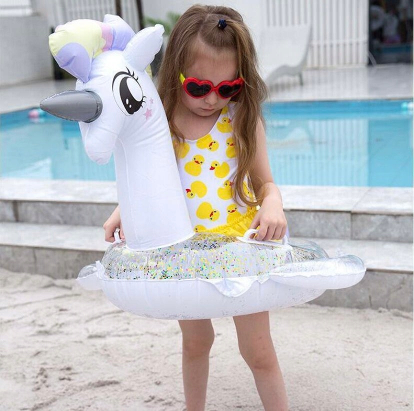 KOŁO Z SIEDZISKIEM DLA DZIECI JEDNOROŻEC DMUCHANY MATERAC NA BASEN PLAŻĘ Marka DoModa