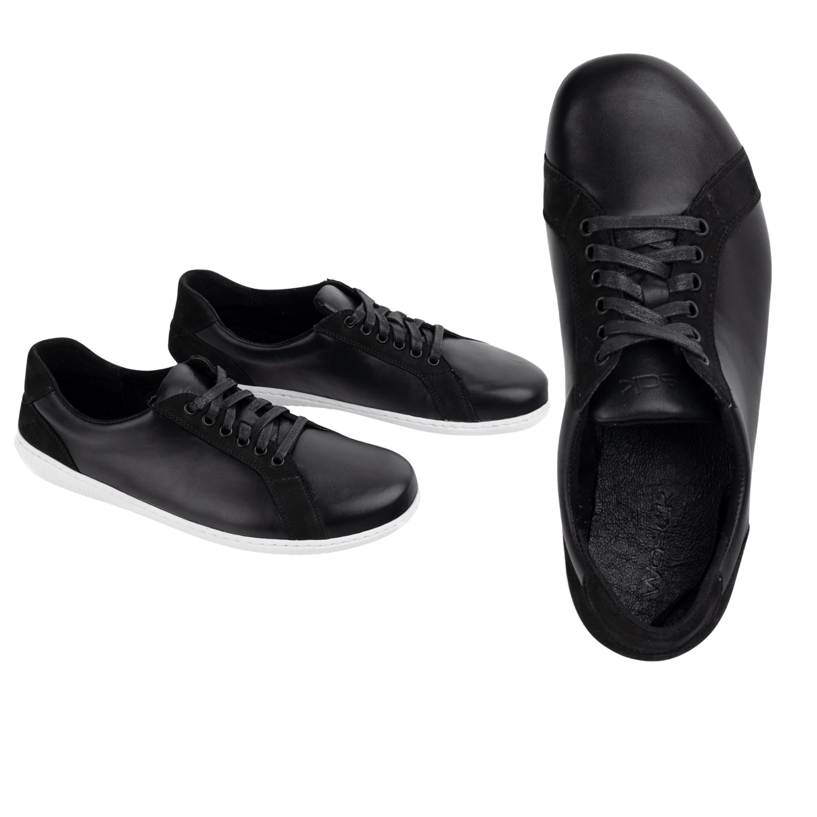 Buty męskie barefoot minimalistyczne skórzane 0741W czarne 40