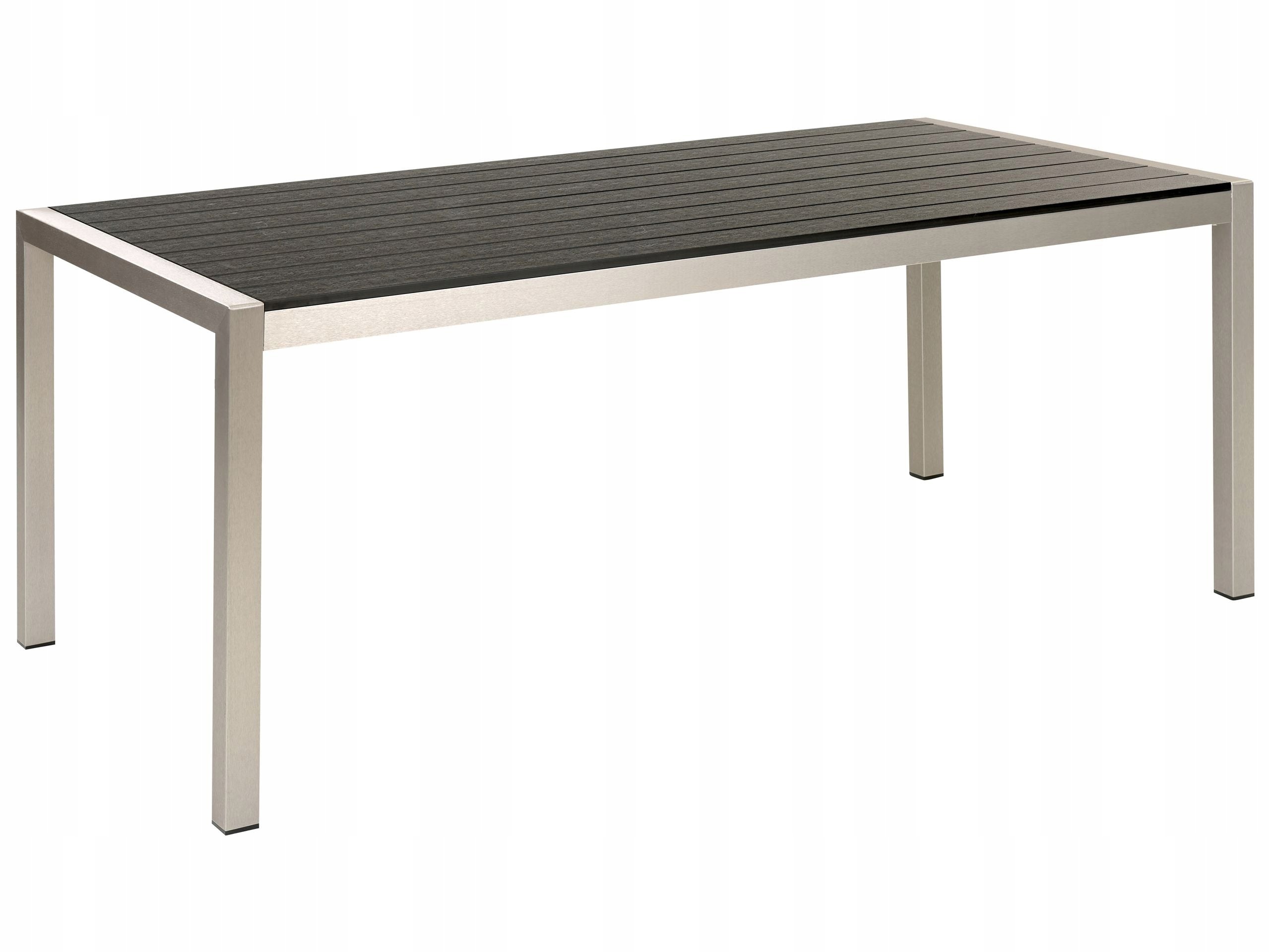 Stół ogrodowy aluminium 180 x 90 cm czarno-srebrny