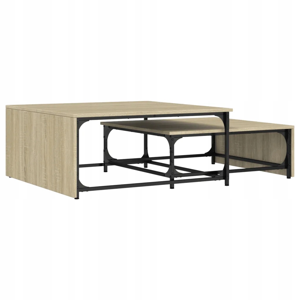 Konferenční stolky dub sonoma 81,5x80x36/72x70x26 cm