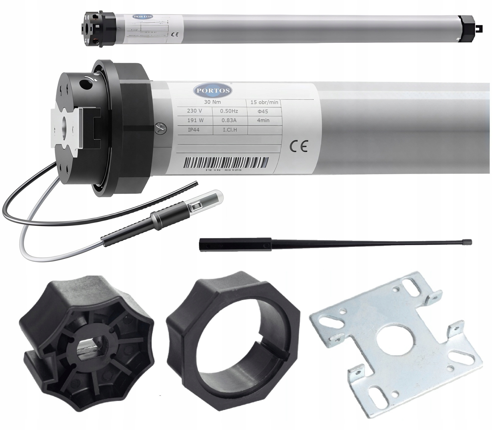 Rádiový pohonný motor pre vonkajšie rolety Fi 60 mm 30 Nm Portos s diaľkovým ovládaním Portos