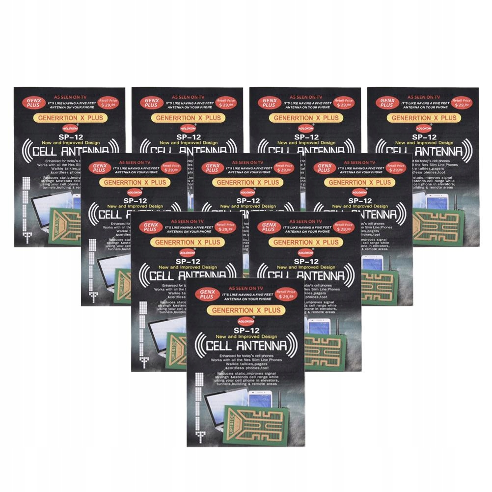 10SZT. NAKLEJKI WZMACNIACZ ANTENOWY TELEFONU Marka inna