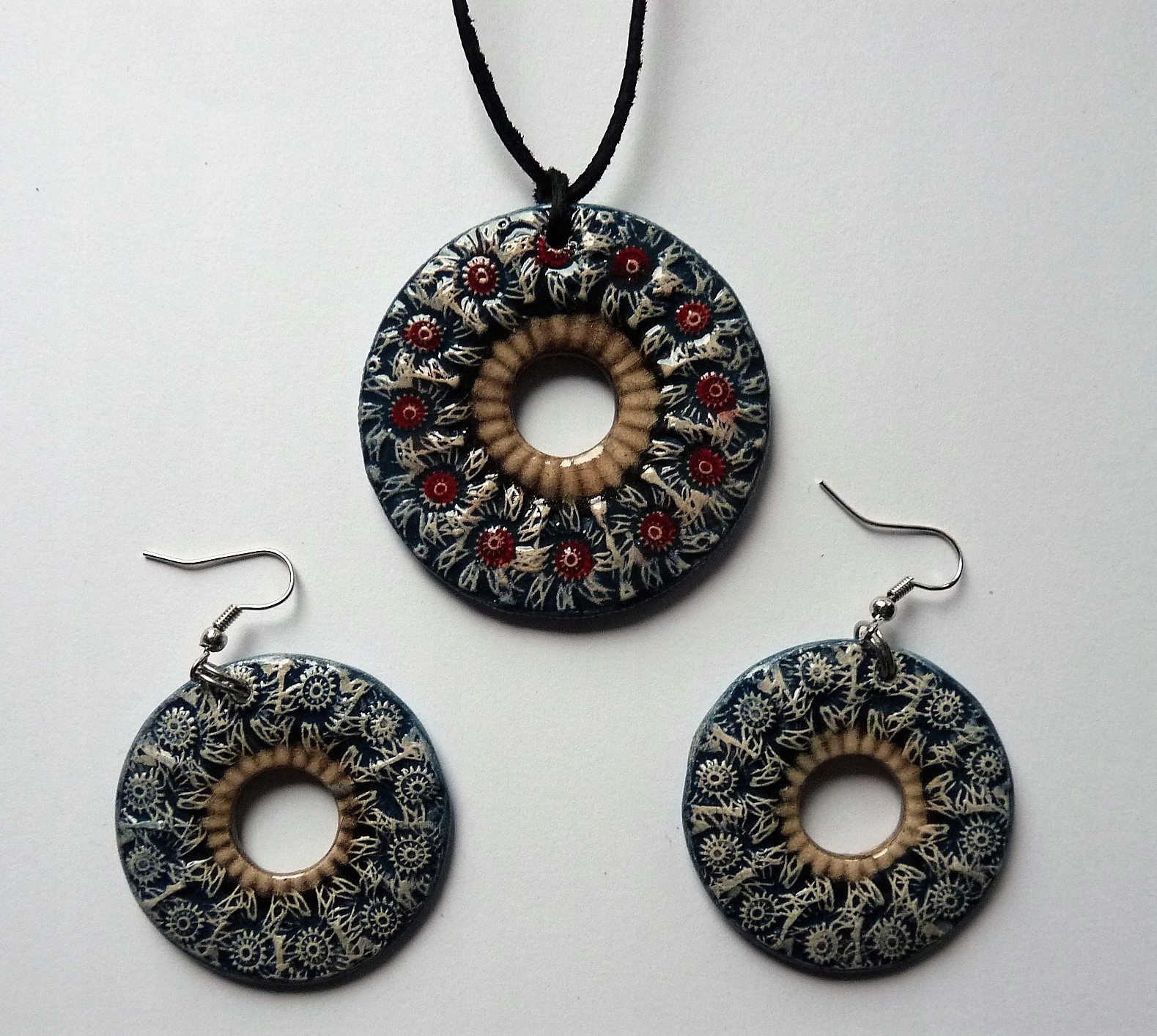 Set Visor náušnice keramika Mandala dárek