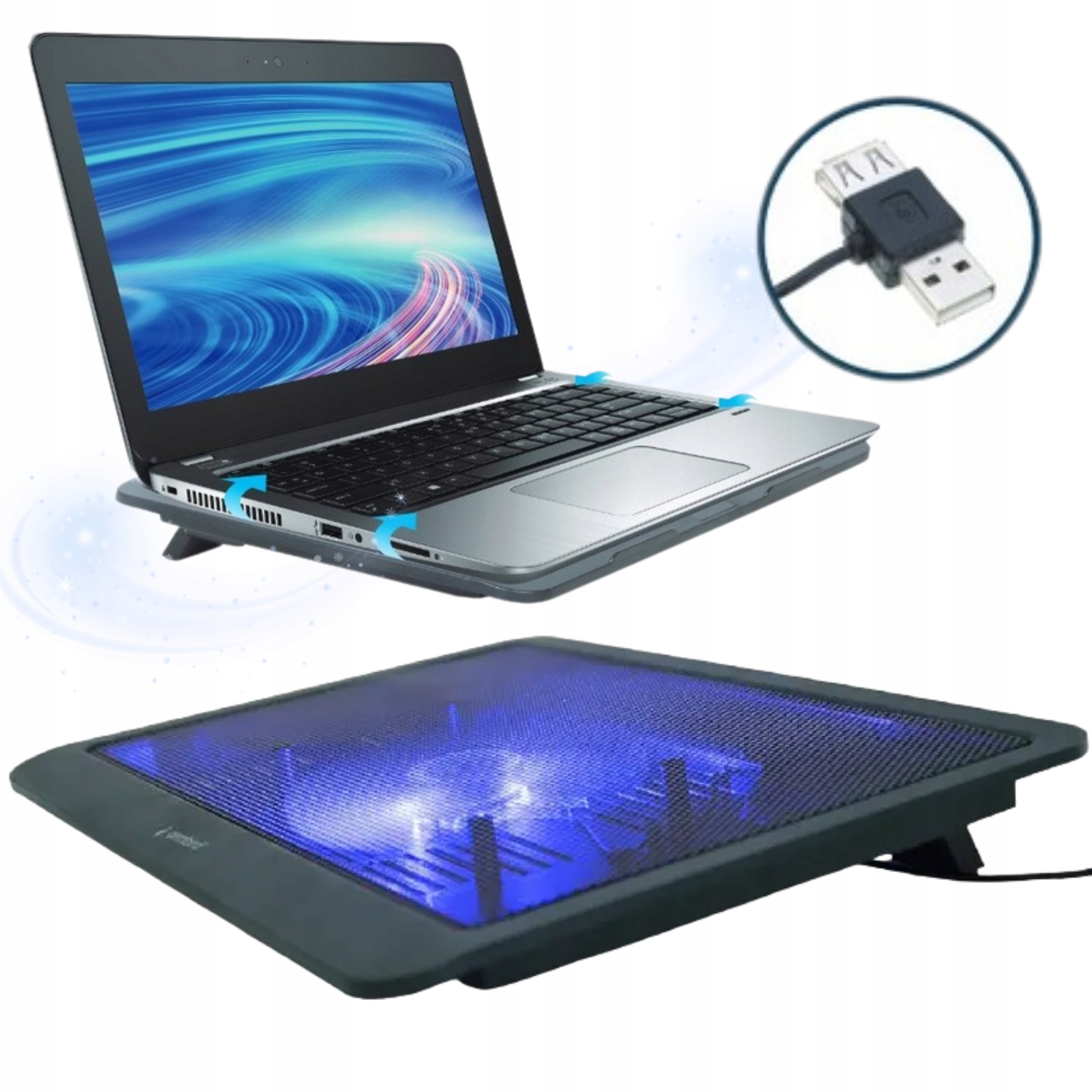 Podstawka chłodząca Gembird z wentylatorem 120 mm do laptopa 15
