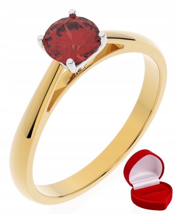 Zlatý Prstýnek 585 14k Rubín 0,50 ct Krabička R21