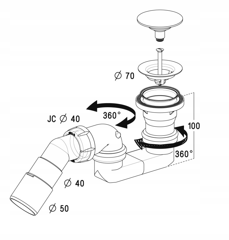 Syfon 578P do brodzika z odpływem 50 mm RADAWAY EAN (GTIN) 5902738023014