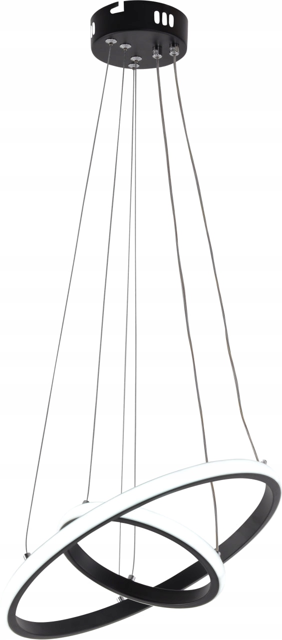 Závěsná Lampa S 2 Led Kroužky 58 W Matná Černá Vargo DL1002