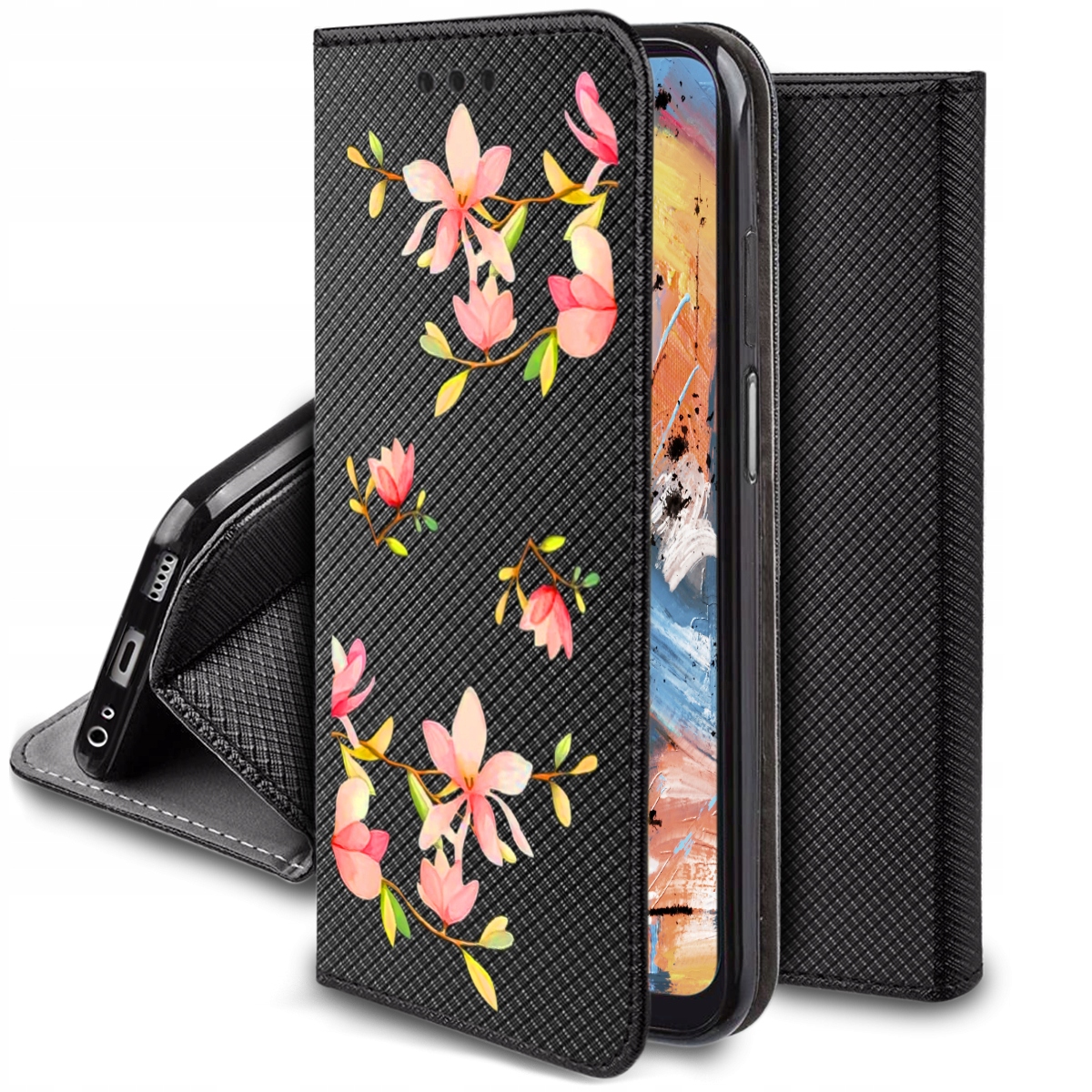Etui do Motorola Moto E22 E22i MAGNET WZORY +SZKŁO