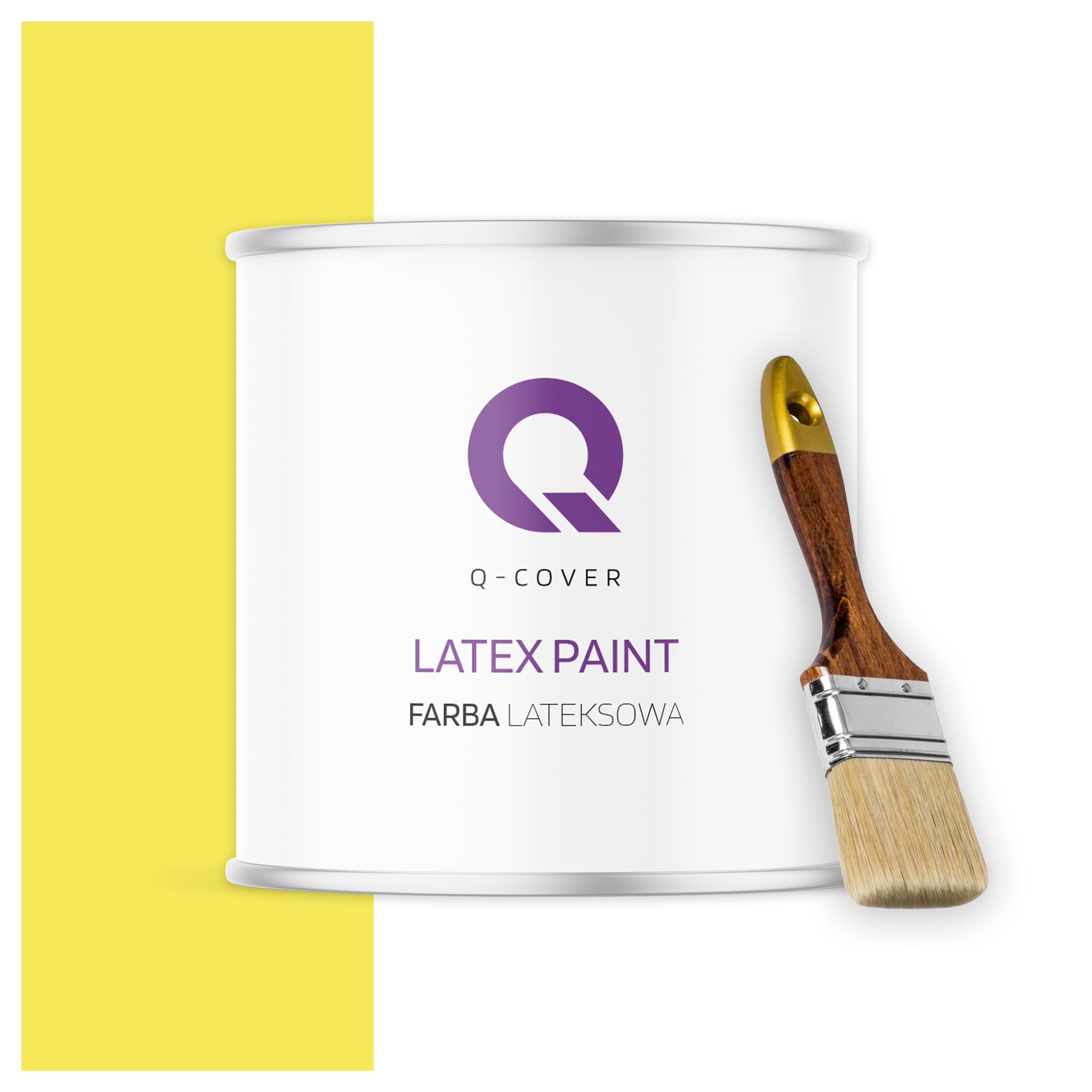 Latexová farba na steny stropov Hlboký mat 2L Citrónová H7276 štetec