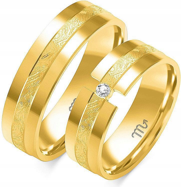 Zlaté snubní prsteny na svatební hostina pro pár z roku 585, 23 24 25, stylová kolekce na svatba