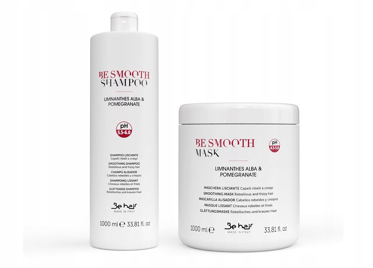 Be Hair Be Smooth Maska+ Šampon Vyhlazení 2x1L