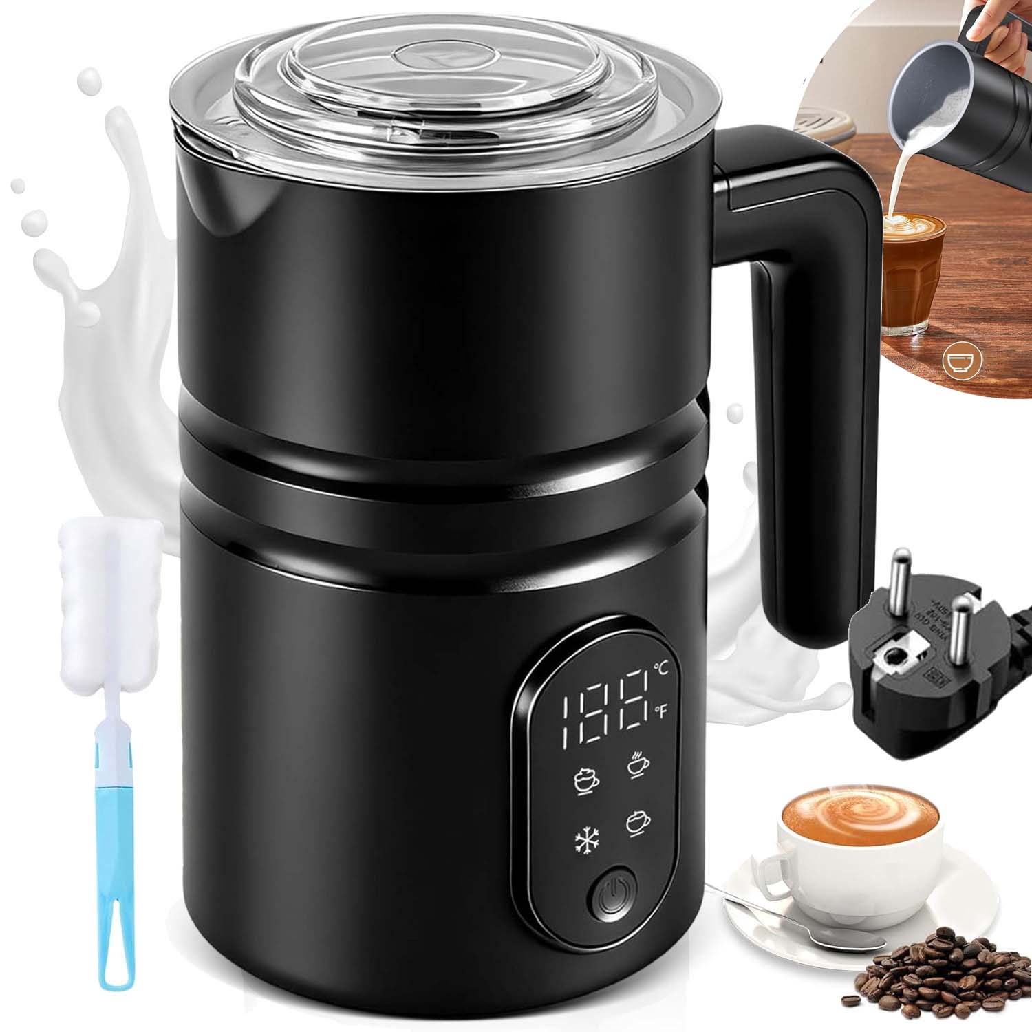 Elektrický Napěňovač Mléka A Kávy, Snadno Ovladatelný, 4 Režimy 350 ML Bpa Free