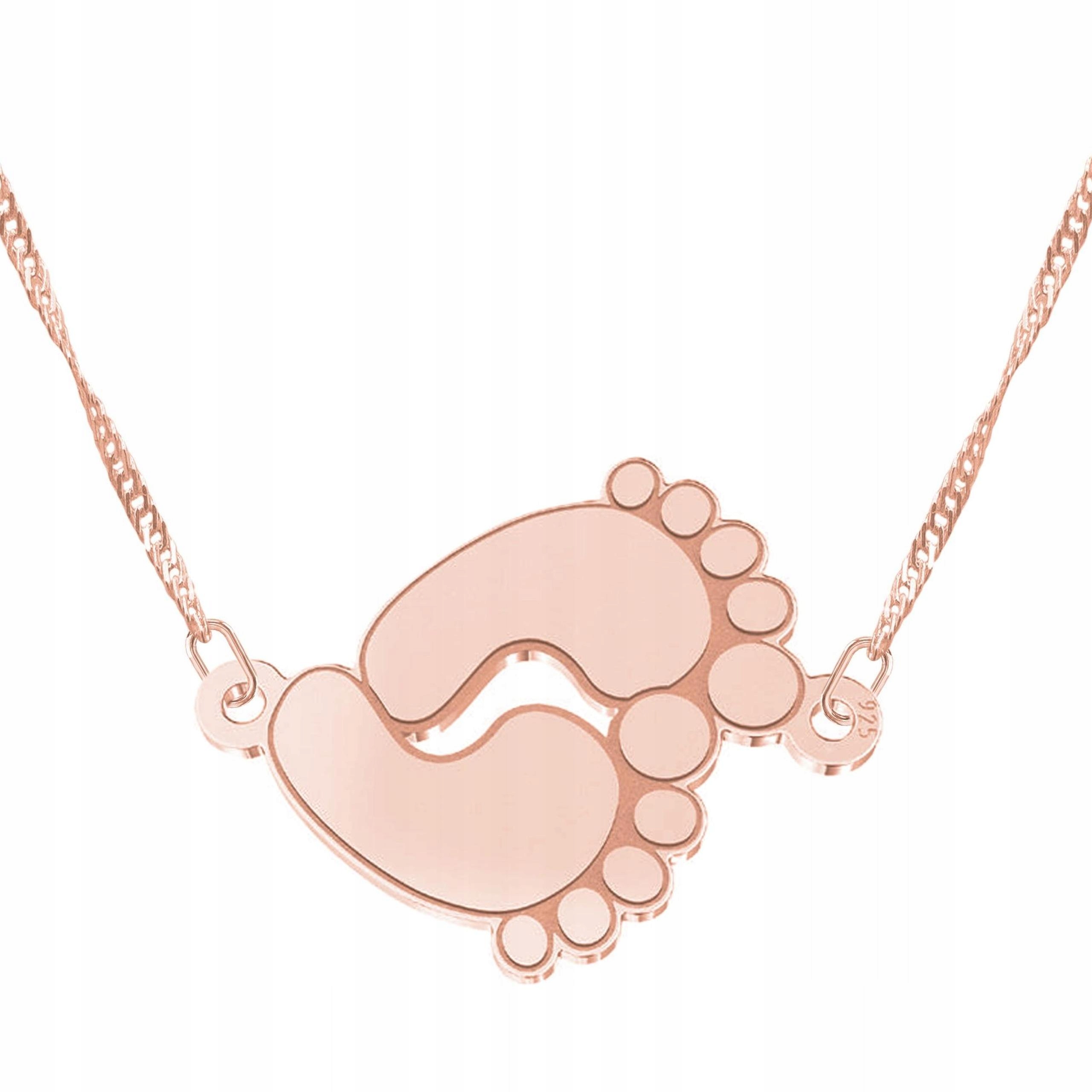 Pozlacený náhrdelník s dětskými chodidly a chodidly Stříbro 925