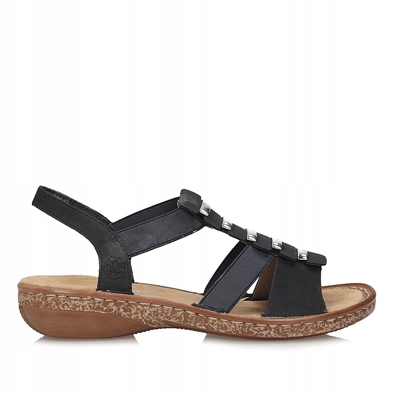 Dámské sandály Rieker 62850-14 s modrým nazouvacím vzorem