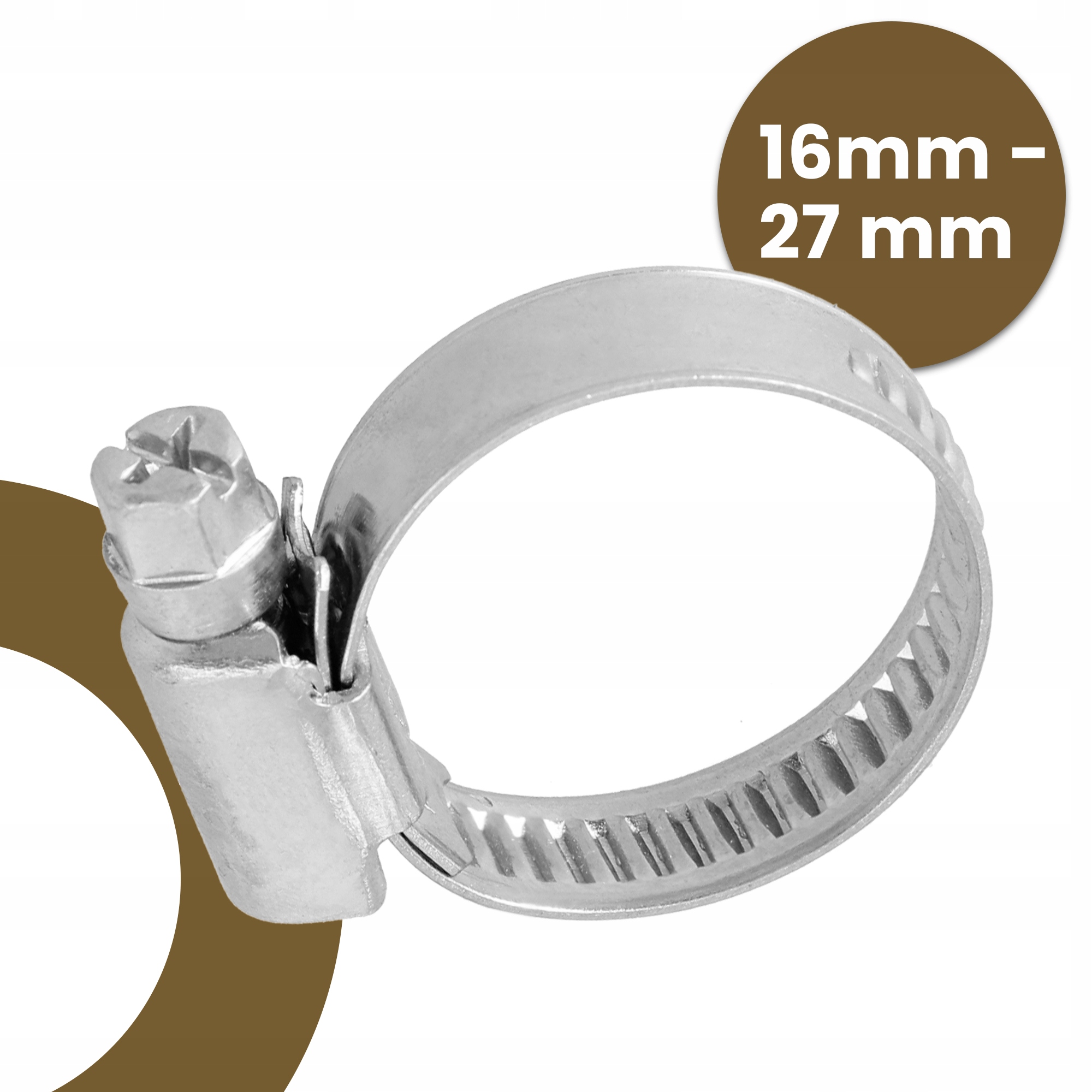 10x Obejma Ślimakowa OPASKA ZACISKOWA 16-27 mm Metalowa SKRĘCANA Cybant Liczba sztuk 1 szt.