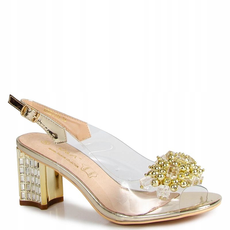 S.barski D&a MR52-235 Sandály Transparentní Zlaté S Ozdobou 38
