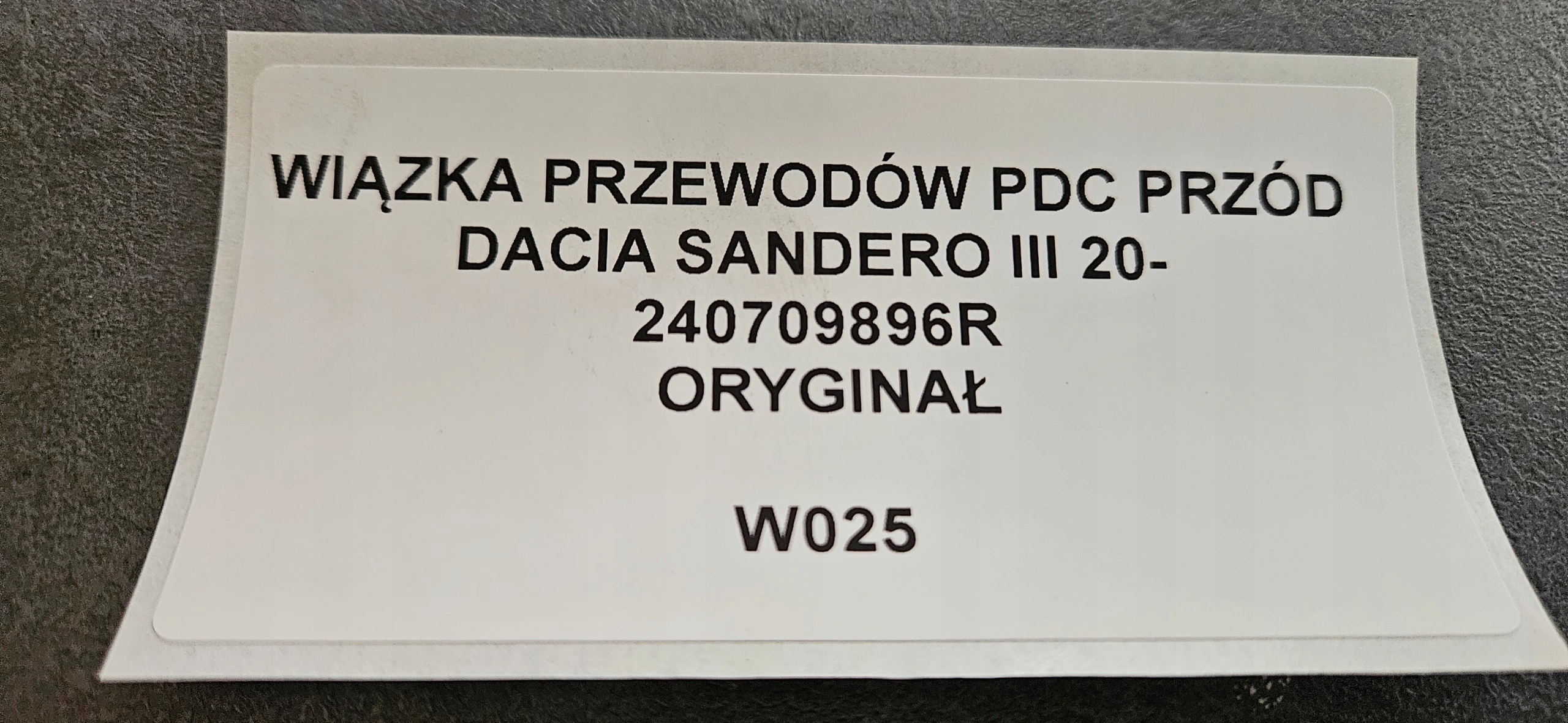 bundle PRZEWODOW PDC front DACIA SANDERO III 20- original 240709896R