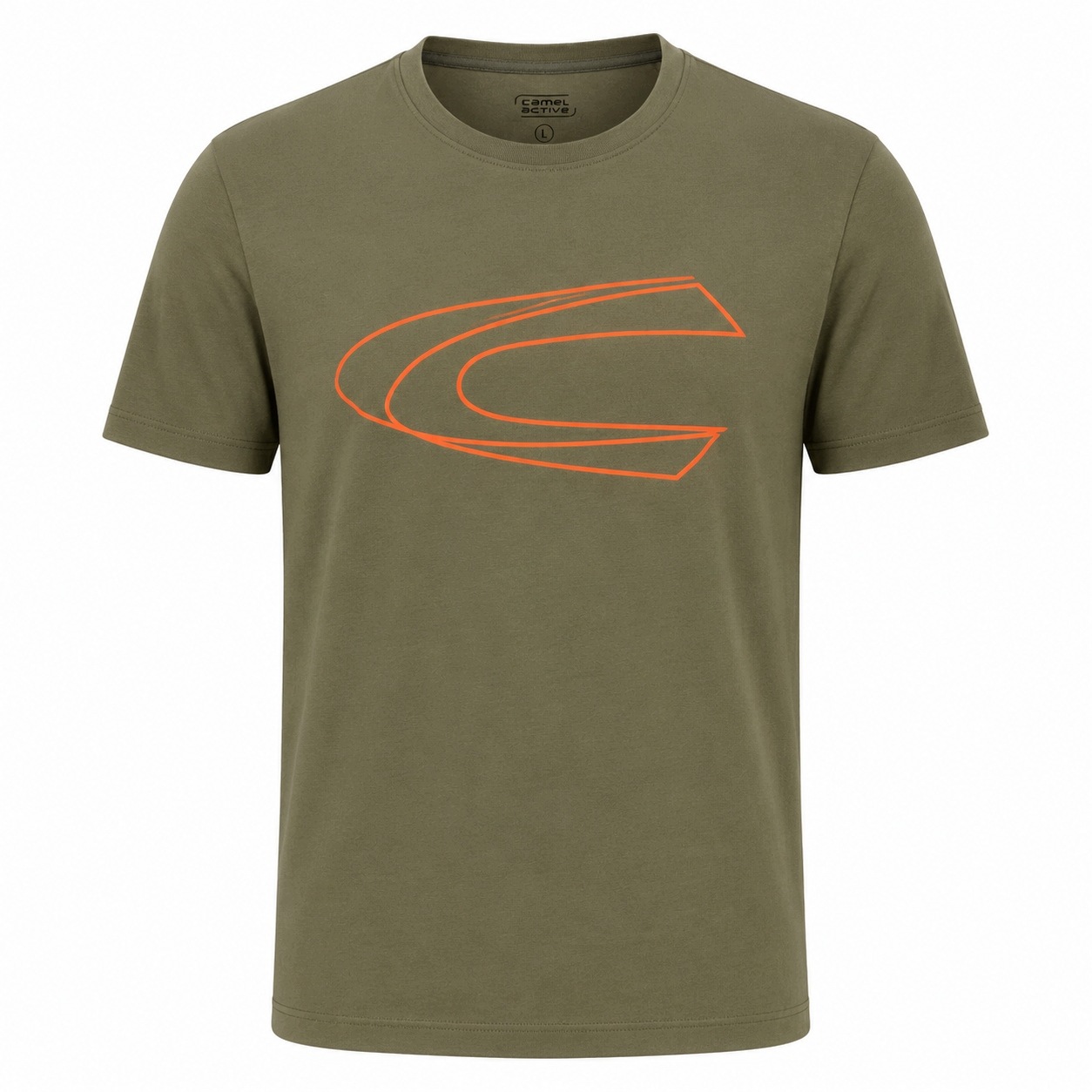 Pánské letní tričko Camel Active khaki s velkým logem 409700-7T02-35 L