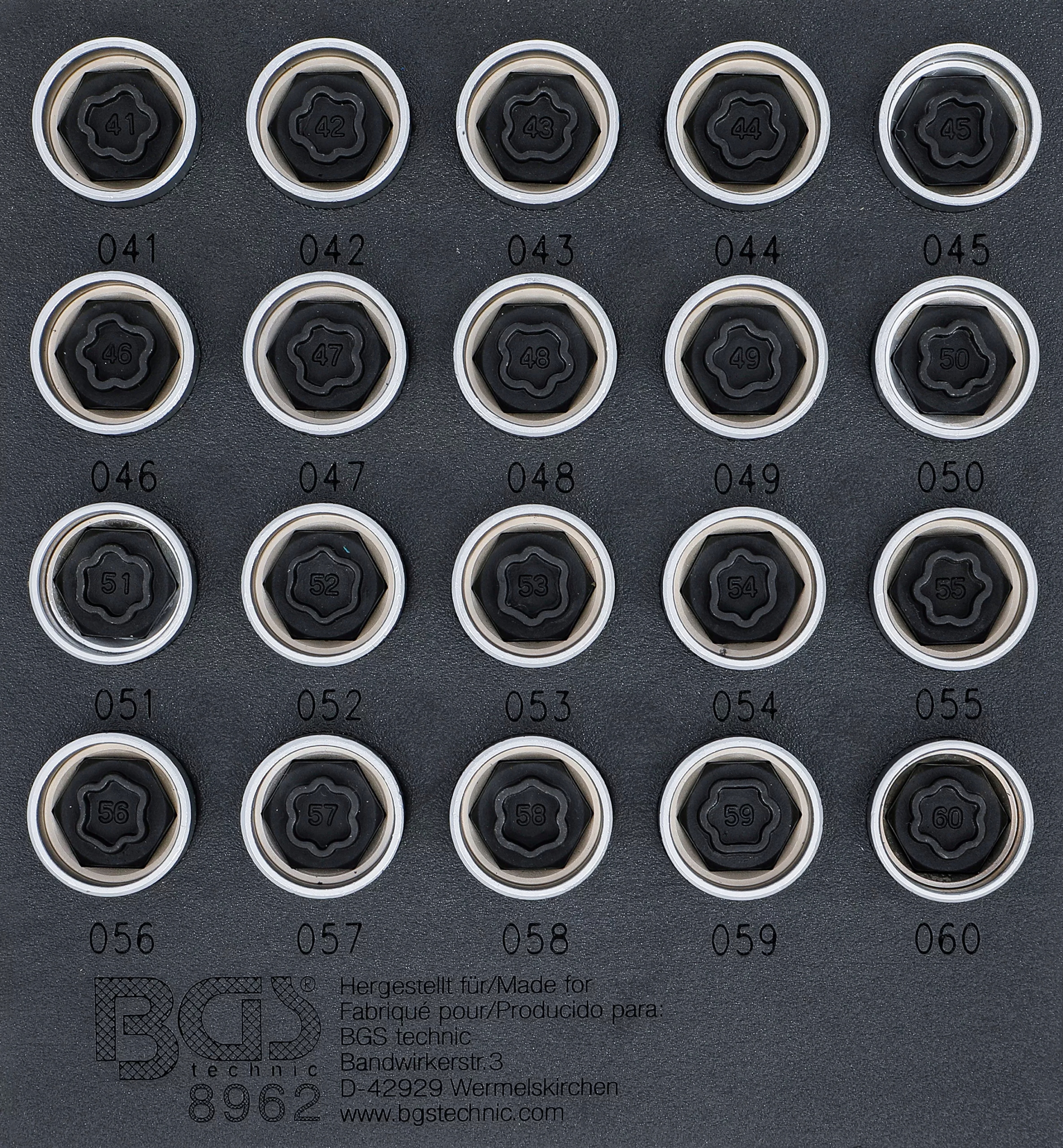 Vložka do zásuvky, sada nářadí pro zabezpečení kol pro Bmw 20 Ks, Bgs