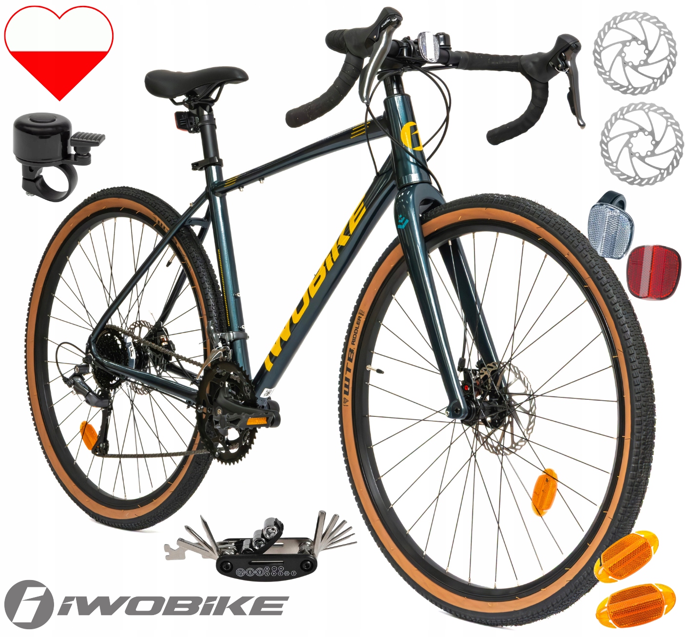 Pánské kolo Gravel 28 Aluminium Iwobike 2025 Shimano Claris Karbon Lehký