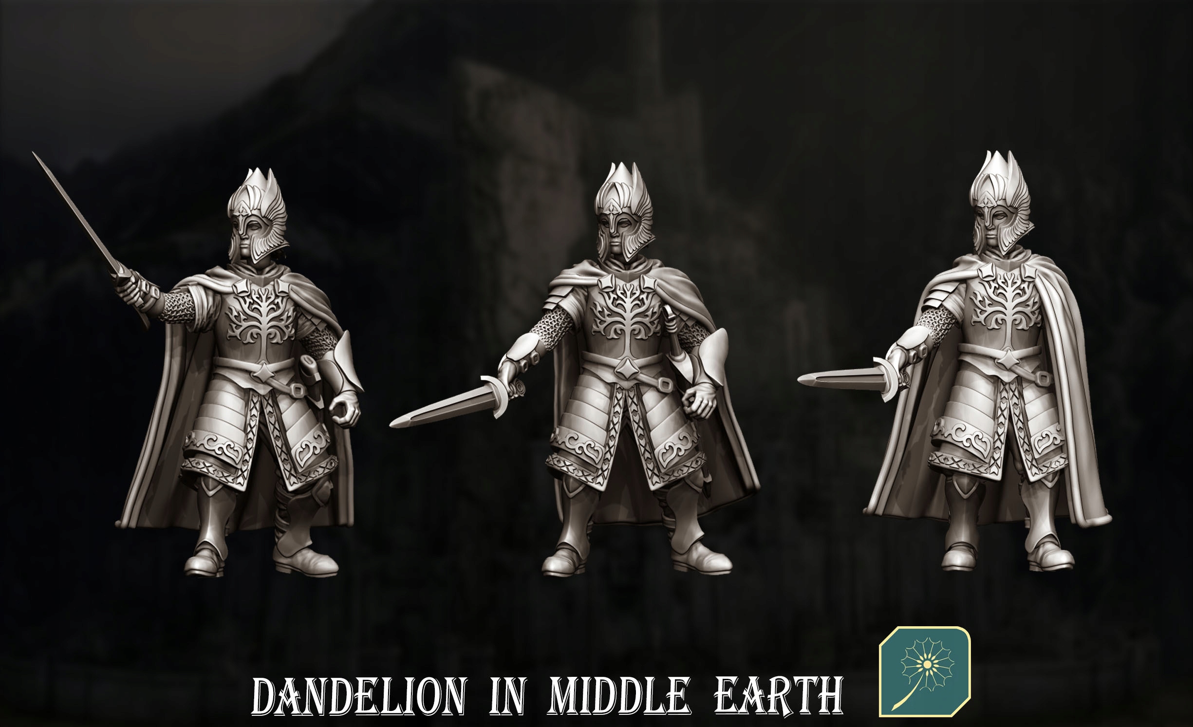 Citadel Guard of Guard Tower (Swordman) - x3 - 3dmonkeypl