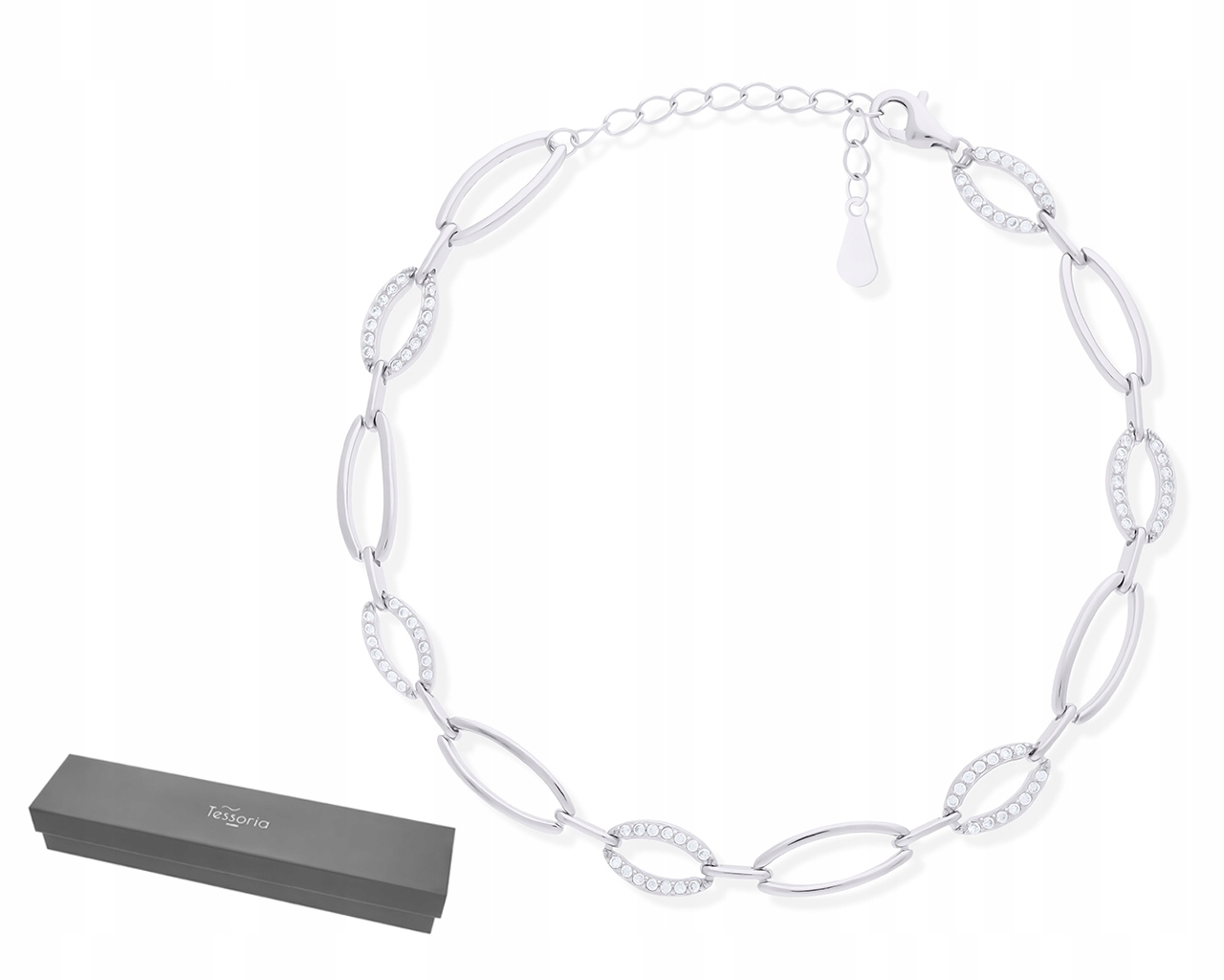 Stříbrný Náramek Pro Ženy S Módním Vzorem Ukázal Zirkony Jako Dárek ryzost 925