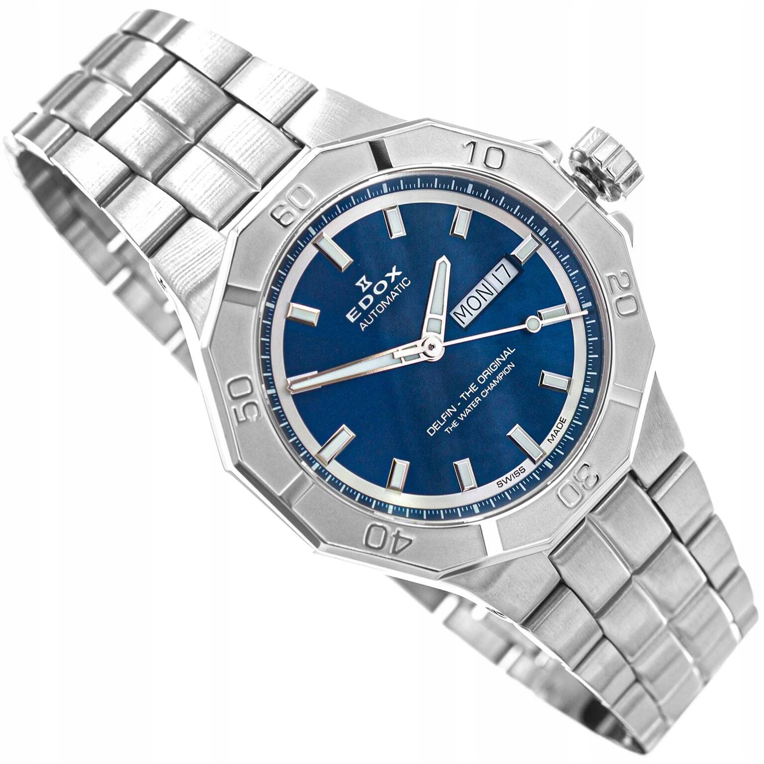 Pánské Hodinky Edox 88008 3 M Buin Delfin The Original Day Date Automatic