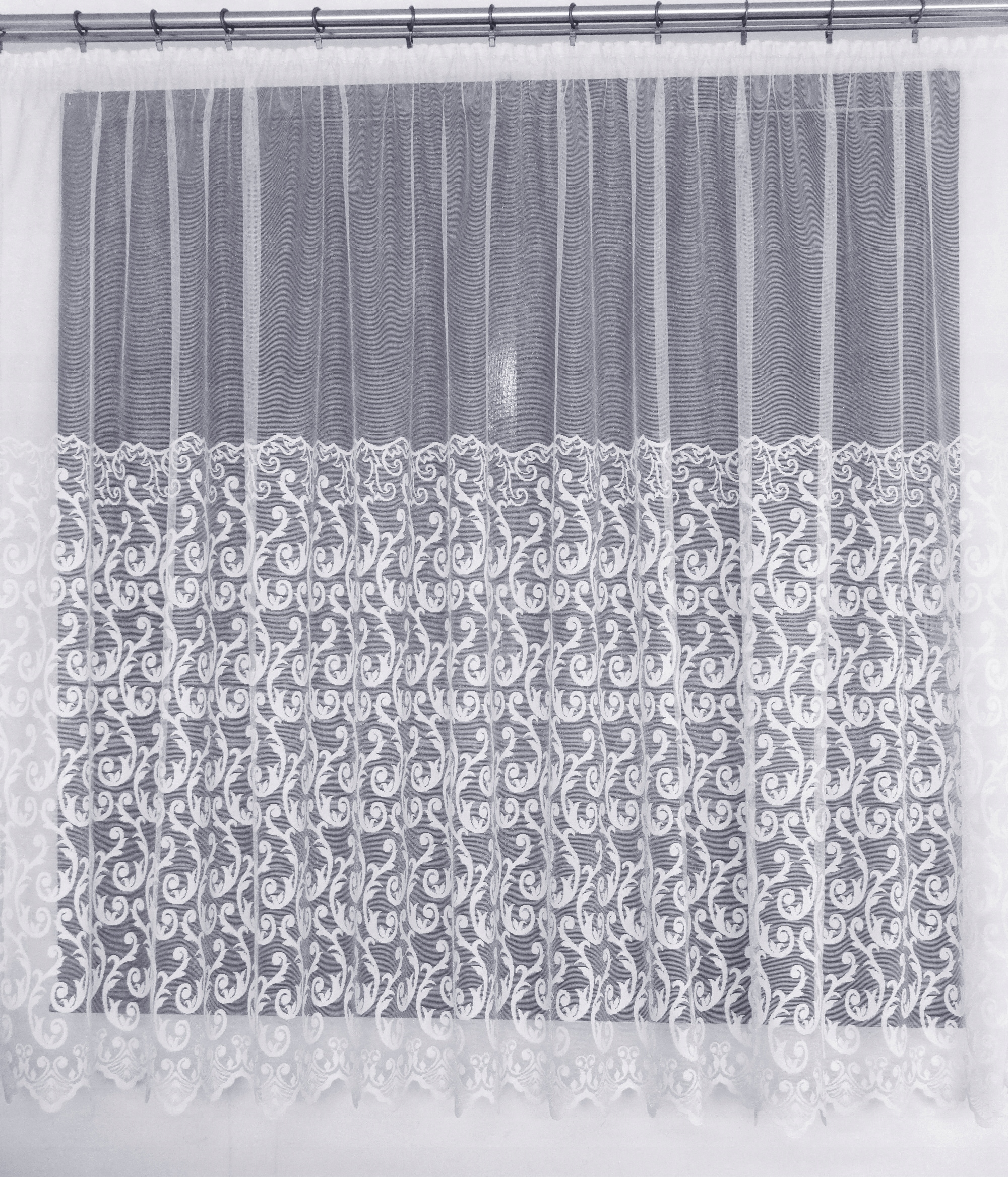 Mg Záclona lesk 630/10 Bílá 390x160 cm Hotová S Páskou K