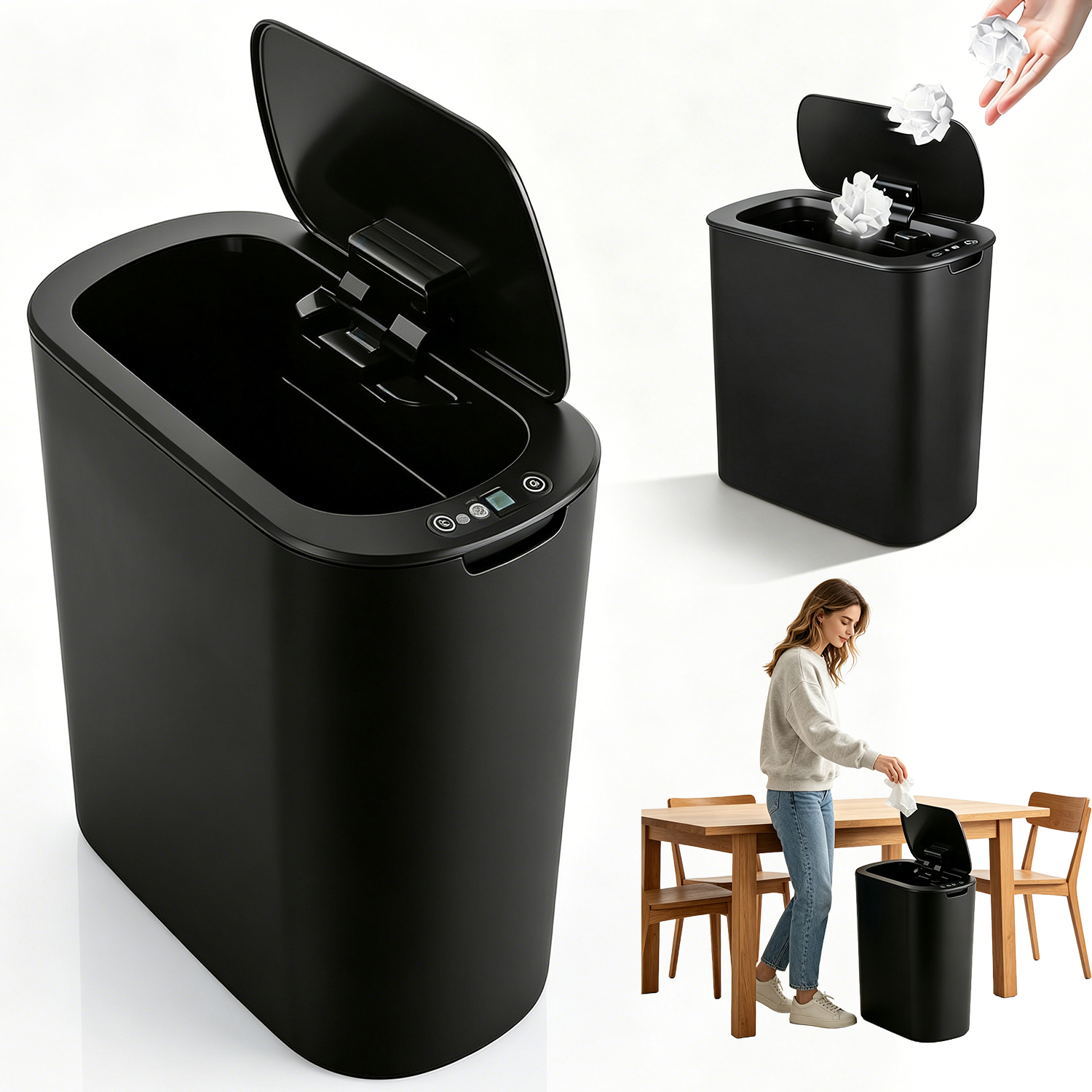 Automatyczny Kosz Łazienkowy 22L Sensor Ruchu Wodoodporny IPX5